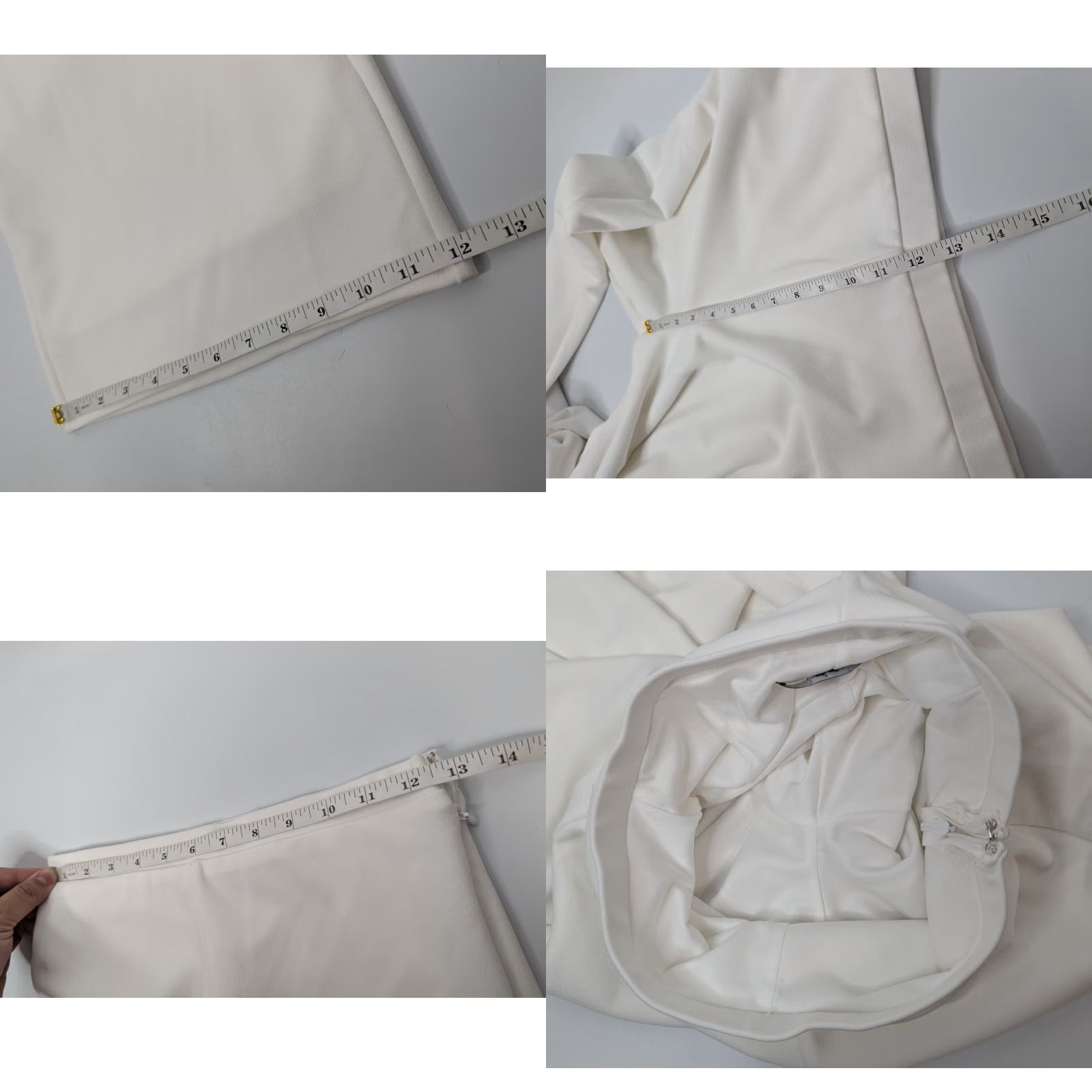 Lulus Lulus White Wide-Leg Pants Womens Small Zip Stretch Casual Dress Pants Regular Fit Size S Size 28" / US 6 / IT 42 - 8 Thumbnail