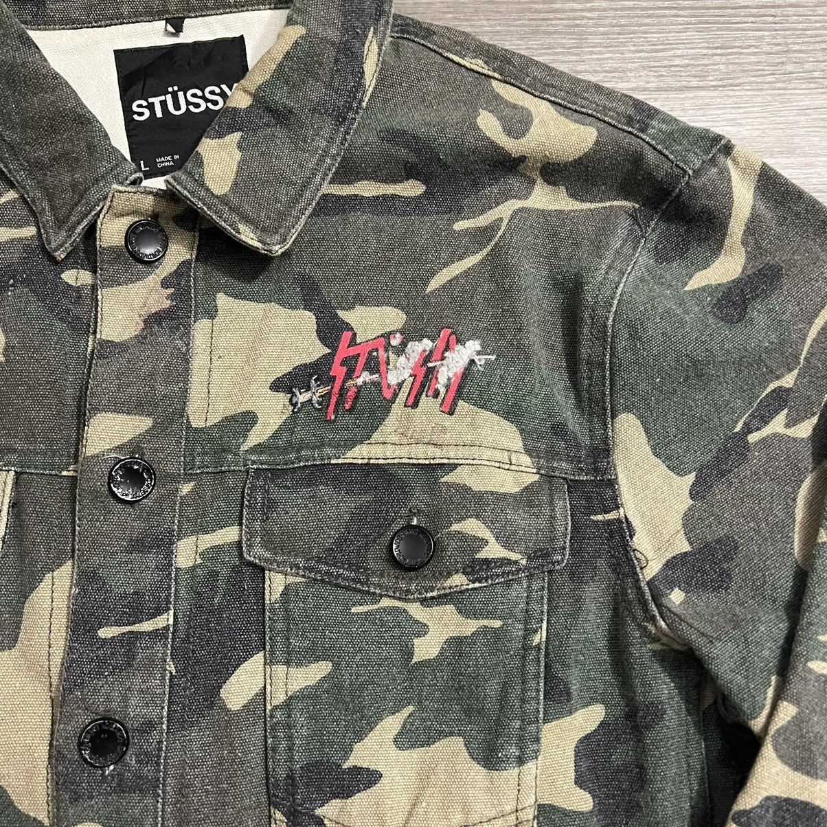 Stussy × Vintage Vintage Stussy Camo Slayer Trucker Jacket Size US L / EU 52-54 / 3 - 7 Thumbnail