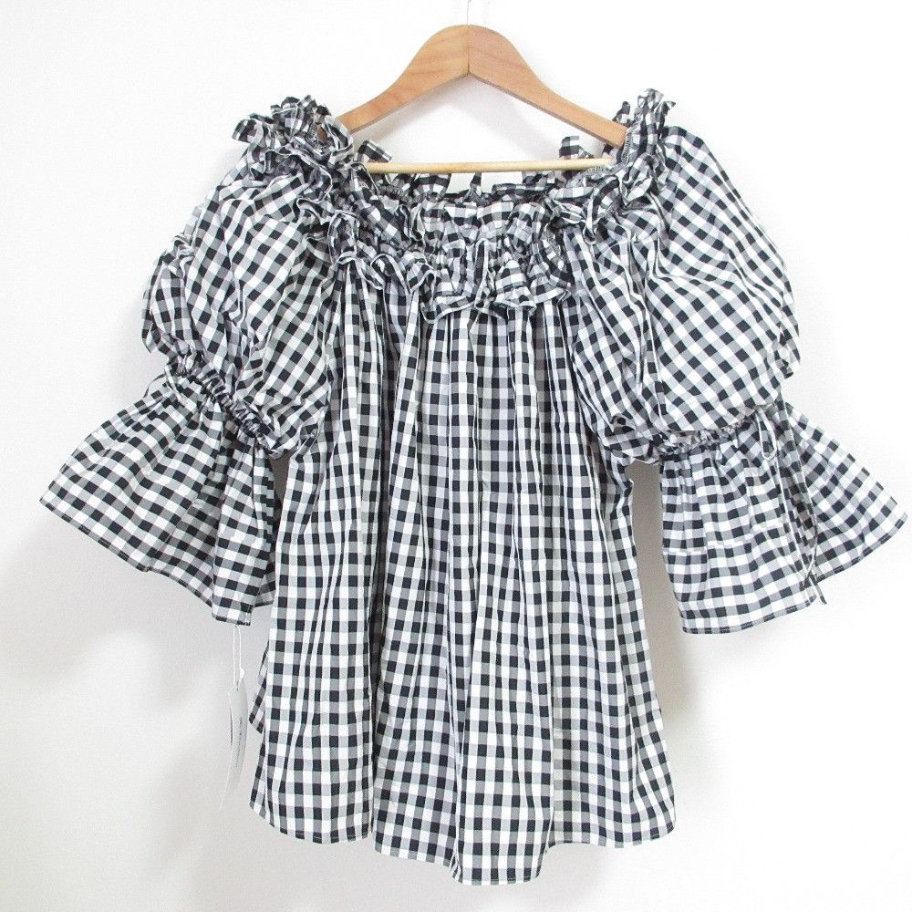 Other Re.Verofonna Akiron Collaboration Gingham Frill Blouse Cotton Tops DUTY FREE for USA