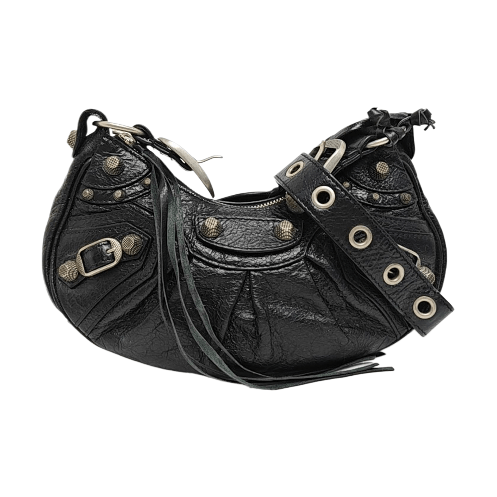 Balenciaga Le Cagole Leather Shoulder Bag in Black, Women's