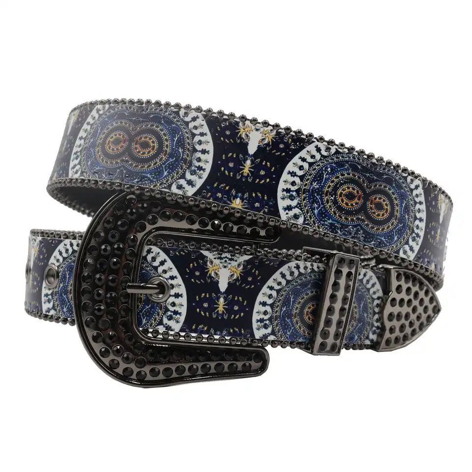 Vintage Gothic Pu Belt Rhinestone Size ONE SIZE - 1 Thumbnail