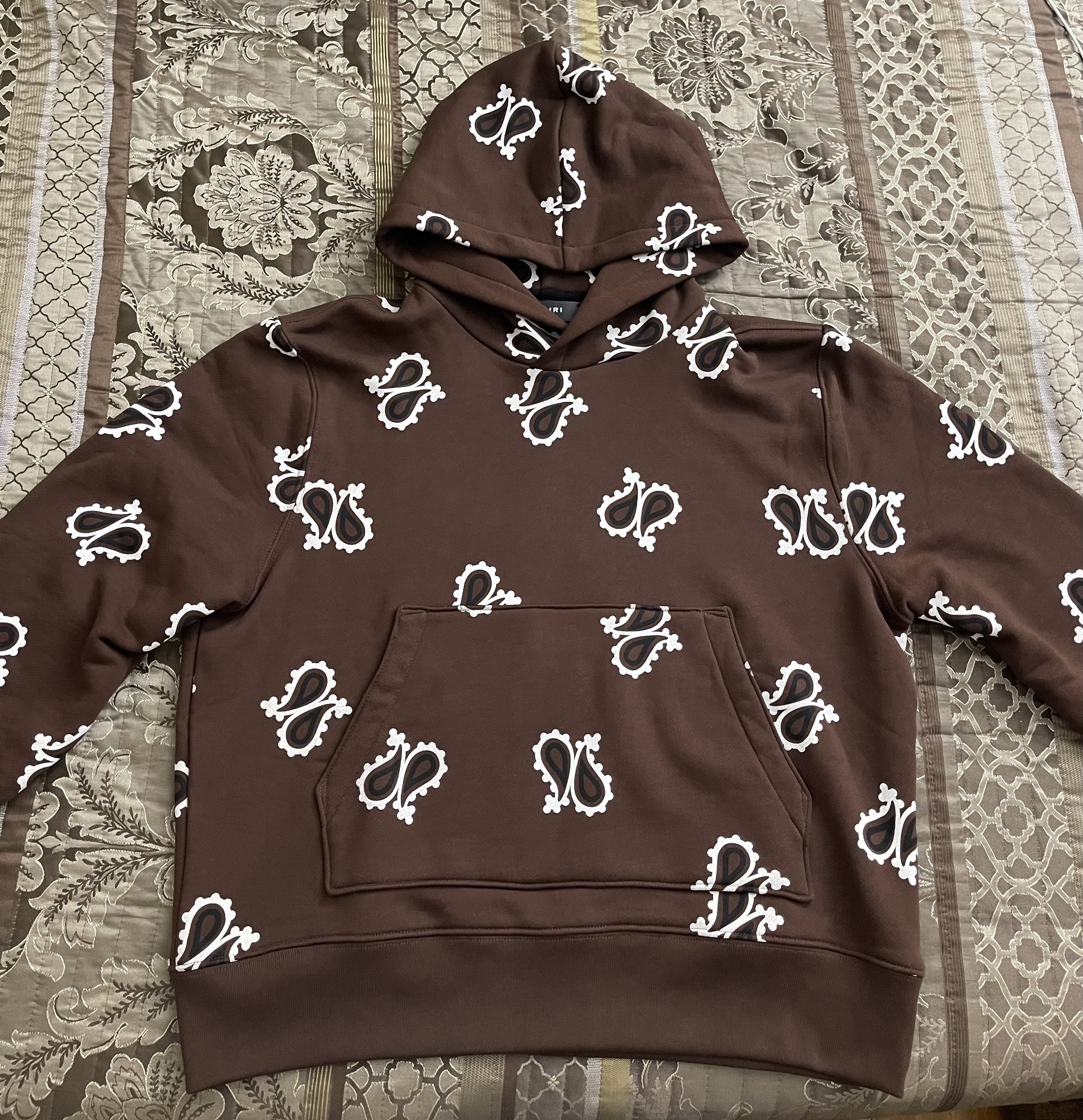 Amiri Amiri Brown Paisley Hoodie Size US S / EU 44-46 / 1 - 1 Thumbnail