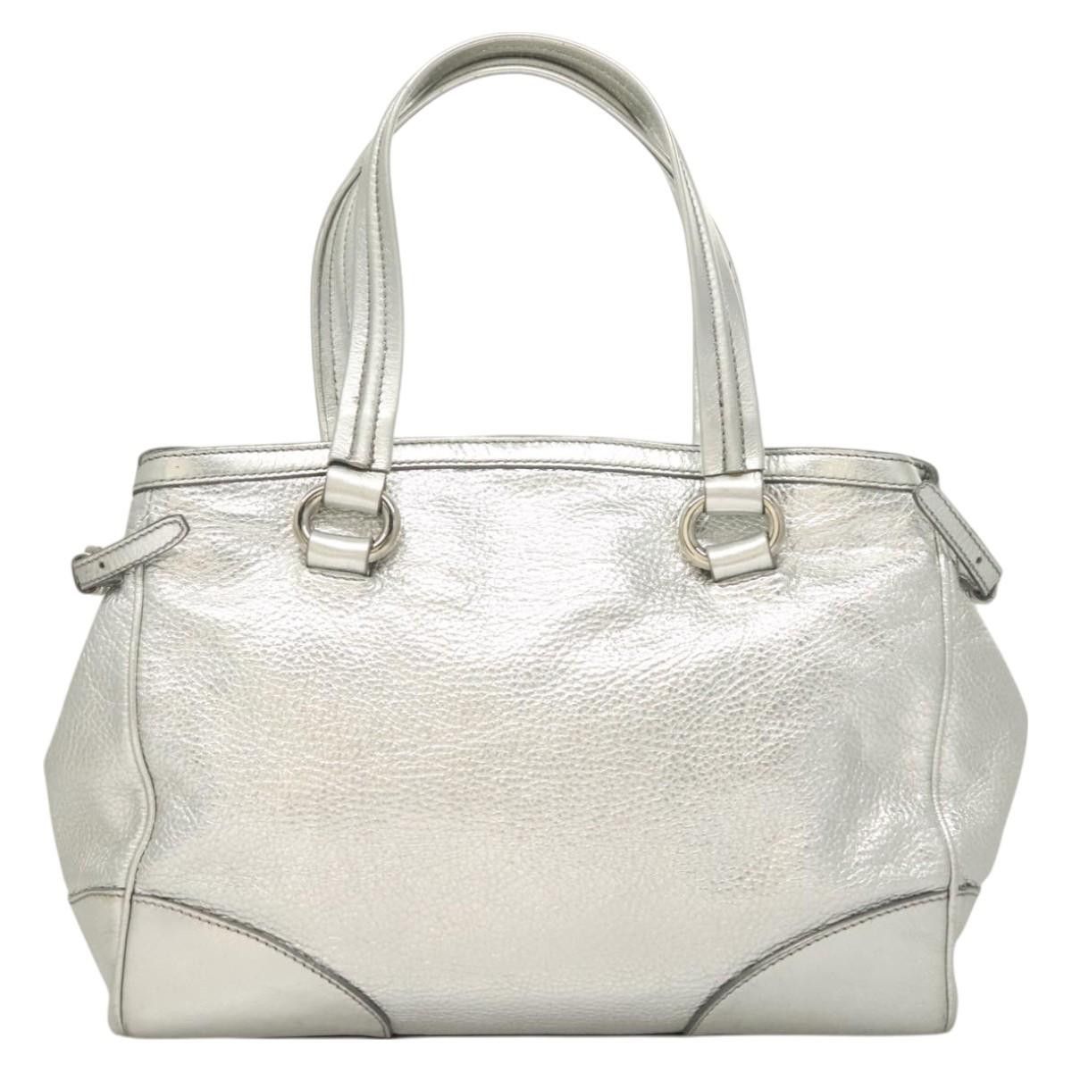 Celine CELINE Tote Bag Leather Silver Size ONE SIZE - 3 Thumbnail