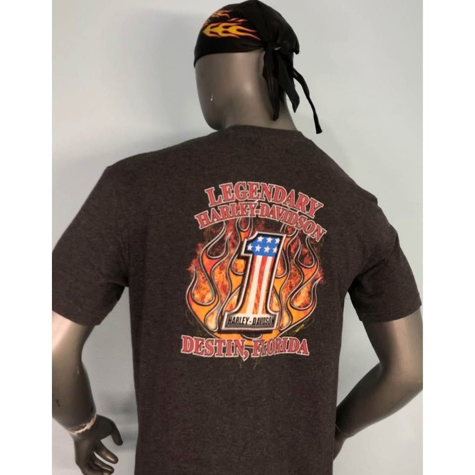 Harley Davidson Harley-Davidson T-shirt Large Men- NUMBER 1, DESTIN, FLORIDA Size US L / EU 52-54 / 3 - 1 Thumbnail
