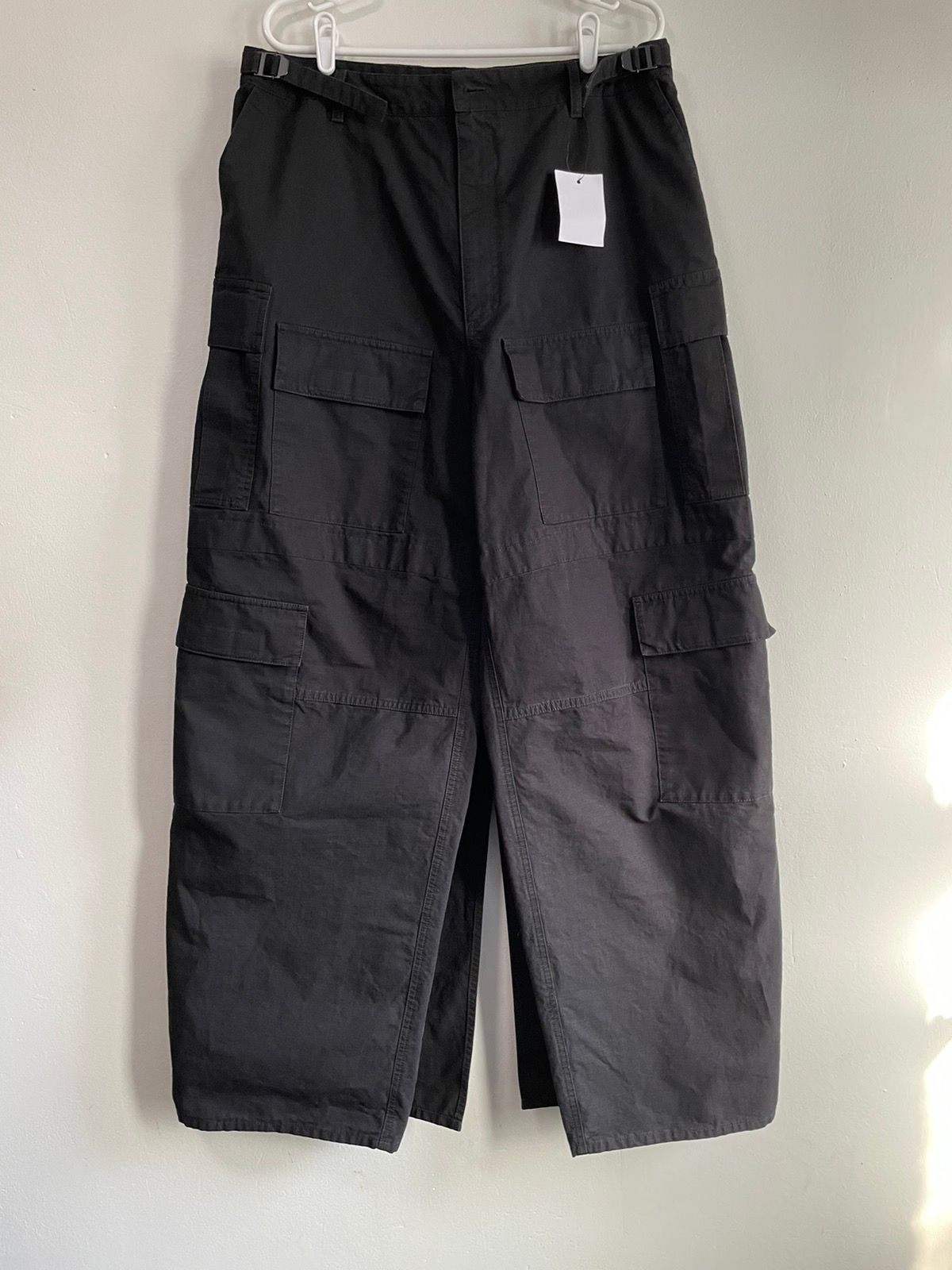 Pre-owned Balenciaga Mud Show Double Layer Cargo Apron Pants In Black