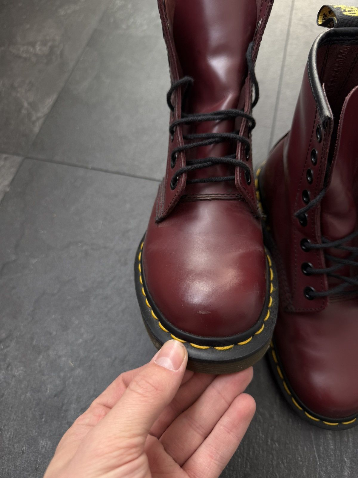 Dr. Martens × Vintage Dr Martens 1460 Vintage Boots Shoes Cherry Red Smooth Size US 5 / IT 35 - 5 Thumbnail