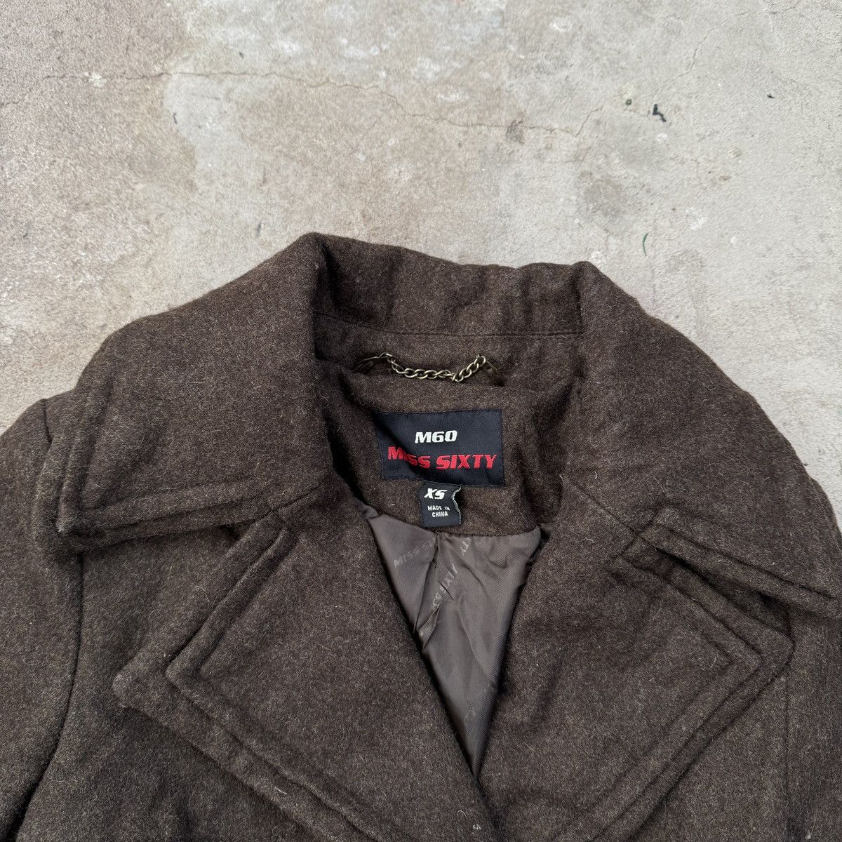Miss Sixty Miss Sixty 1960s 1970s Inspired Wool Trench Coat Size XS / US 0-2 / IT 36-38 - 5 Thumbnail