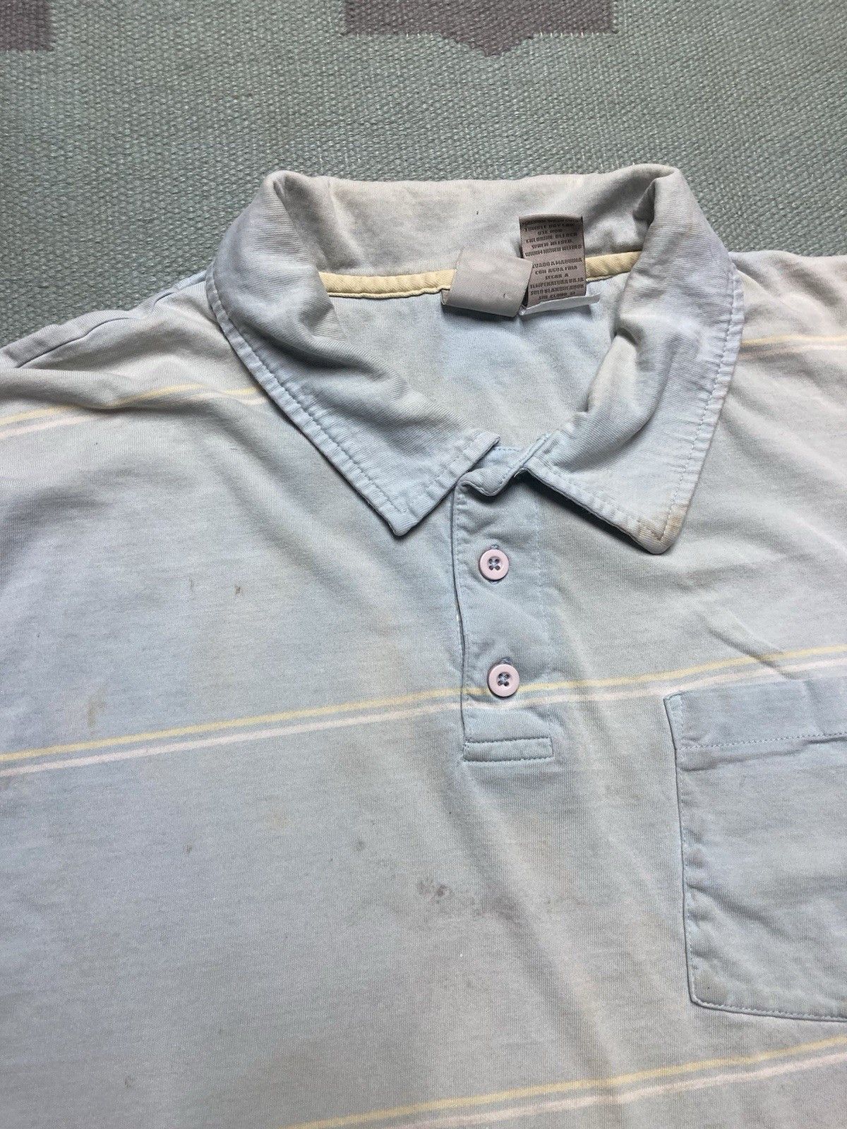 Vintage Vtg polo shirt OP Ocean Pacific striped distressed cotton XL Size US XL / EU 56 / 4 - 7 Thumbnail