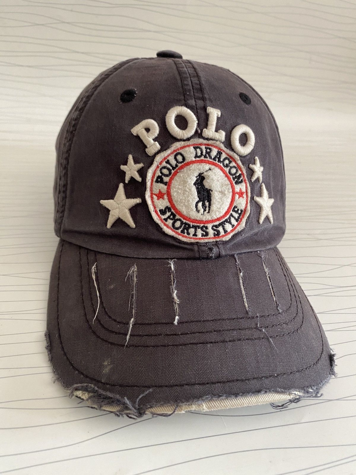 Polo Ralph Lauren Vintage Polo Ralph Lauren Polo Dragon Distressed Hats Size ONE SIZE - 4 Thumbnail