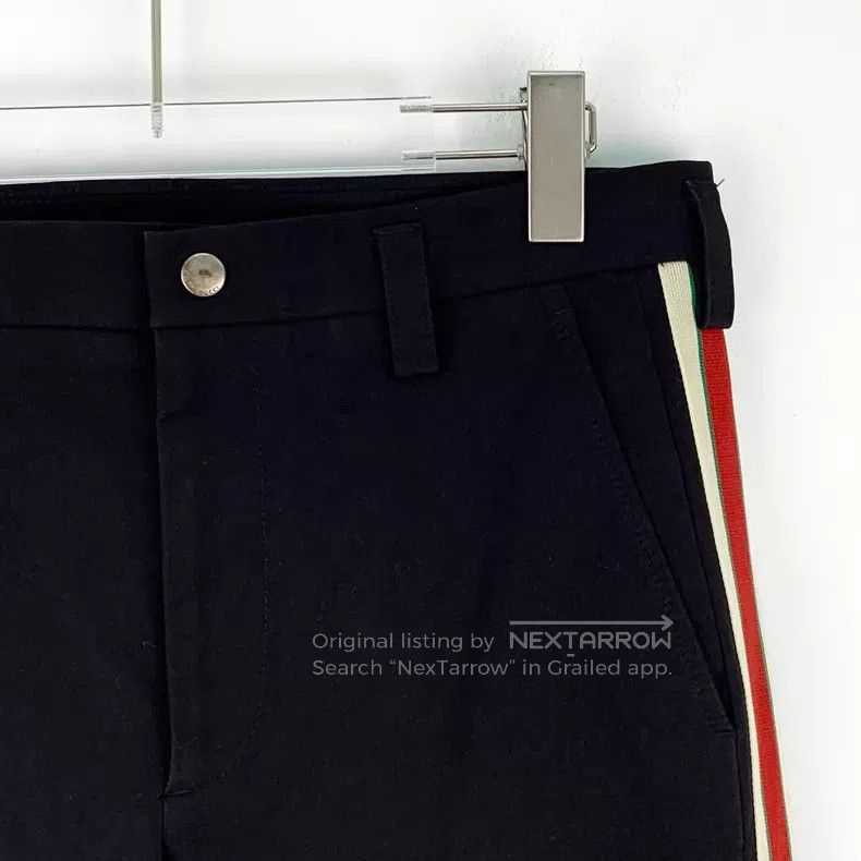 Gucci Gucci Black side stripe logo letter cotton casual trousers Size US 32 / EU 48 - 3 Thumbnail