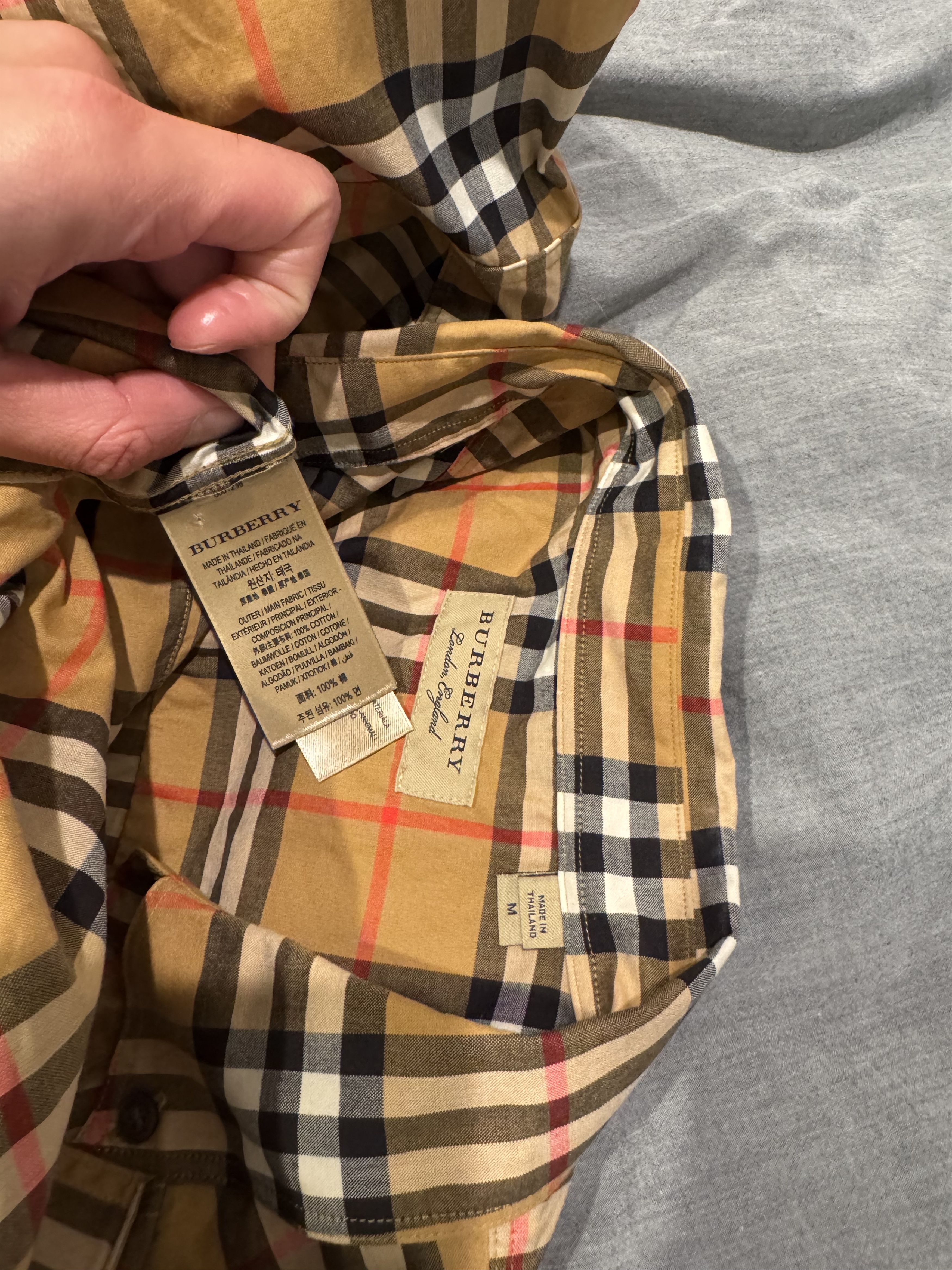 Burberry Burberry Check Cotton Shirt Classic Archive Beige Medium Size US M / EU 48-50 / 2 - 6 Thumbnail