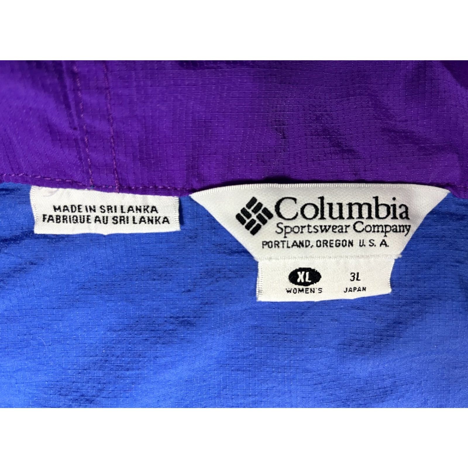 Vintage Columbia Women’s Vintage 90s Anorak Windbreaker Jacket XL Blue Hooded Pockets 90s Style Mens Womens Boys Girls Size XL / US 12-14 / IT 48-50 - 7 Thumbnail