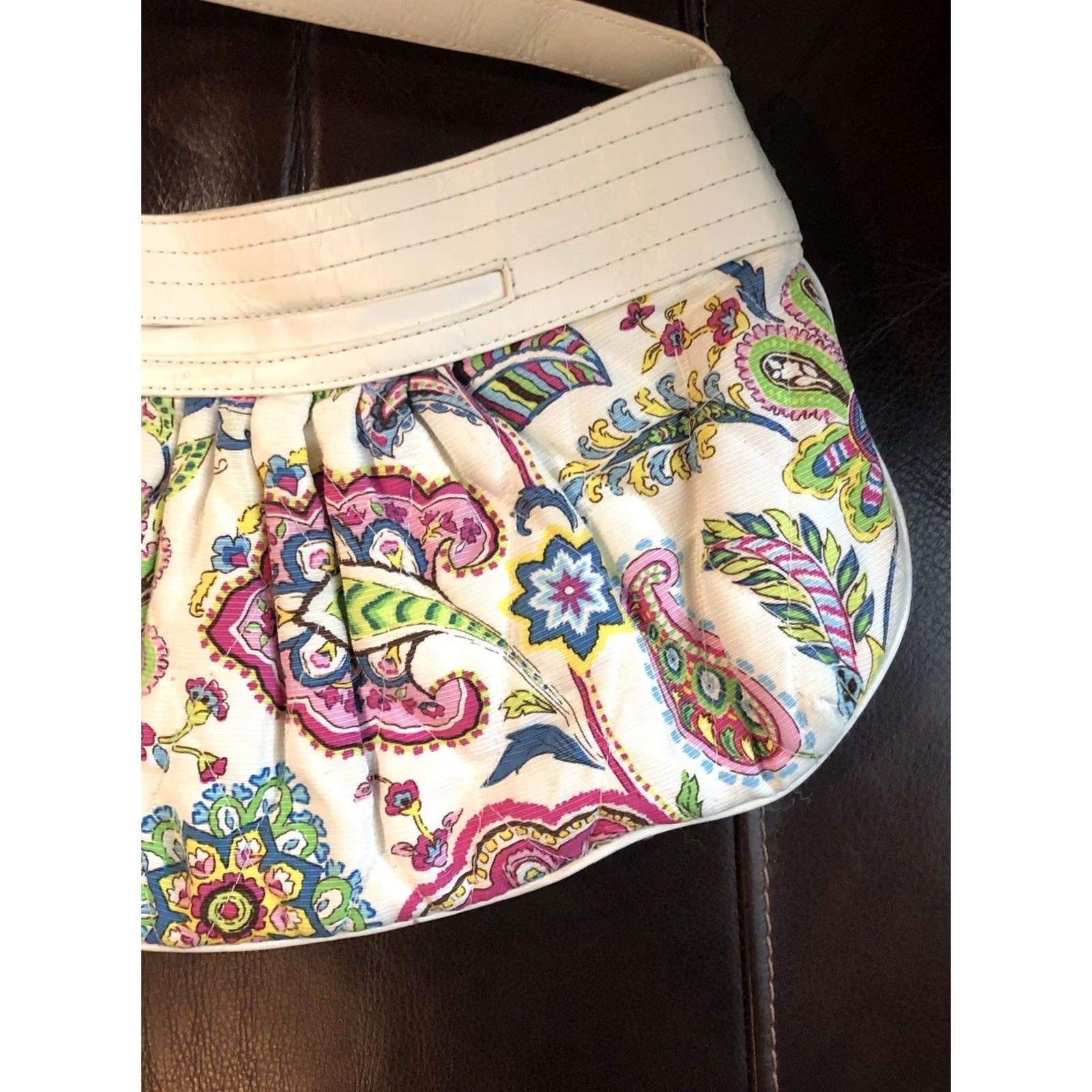 Vera Bradley Vera Bradley Purse Paisley Floral Design Multicolor Leather Top Handle Bag Womens Size ONE SIZE - 7 Thumbnail