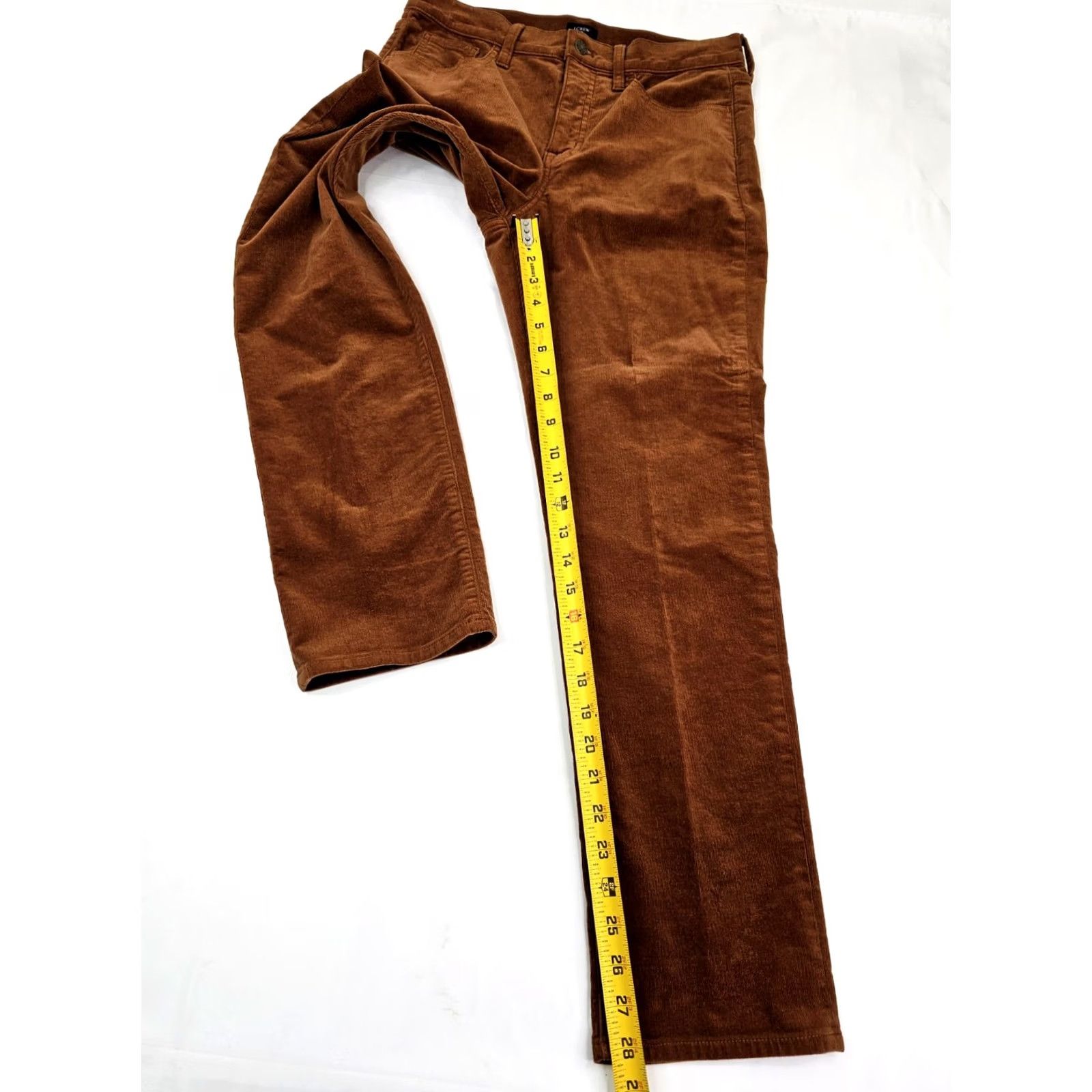 J.Crew J.CREW Full Length Corduroy Pants Women 30x28 Burnt Orange Straight Leg, 29 (Fits 30x28) BT Orange Womens Pants Size 30" / US 8 / IT 44 - 3 Thumbnail