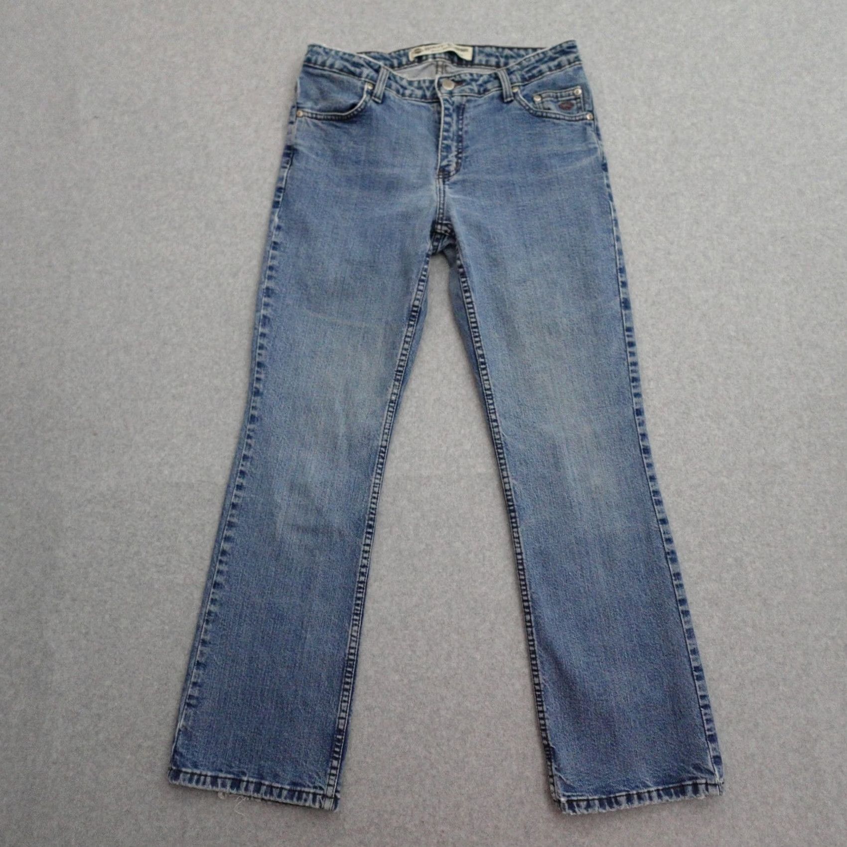 Harley Davidson Harley-Davidson Jeans Bootcut Womens Size 10P Blue Denim Distressed Plus Measurements in Pictures Size 32" / US 10 / IT 46 - 2 Thumbnail