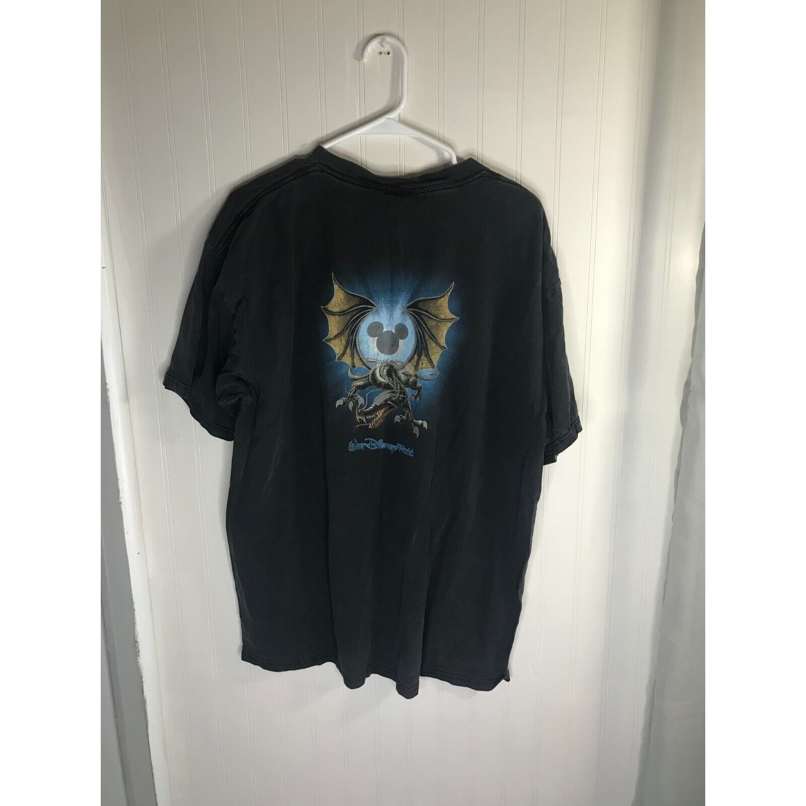 image of VTG Disney Dragon Graphic Mens Blue T Shirt XL Mickey M