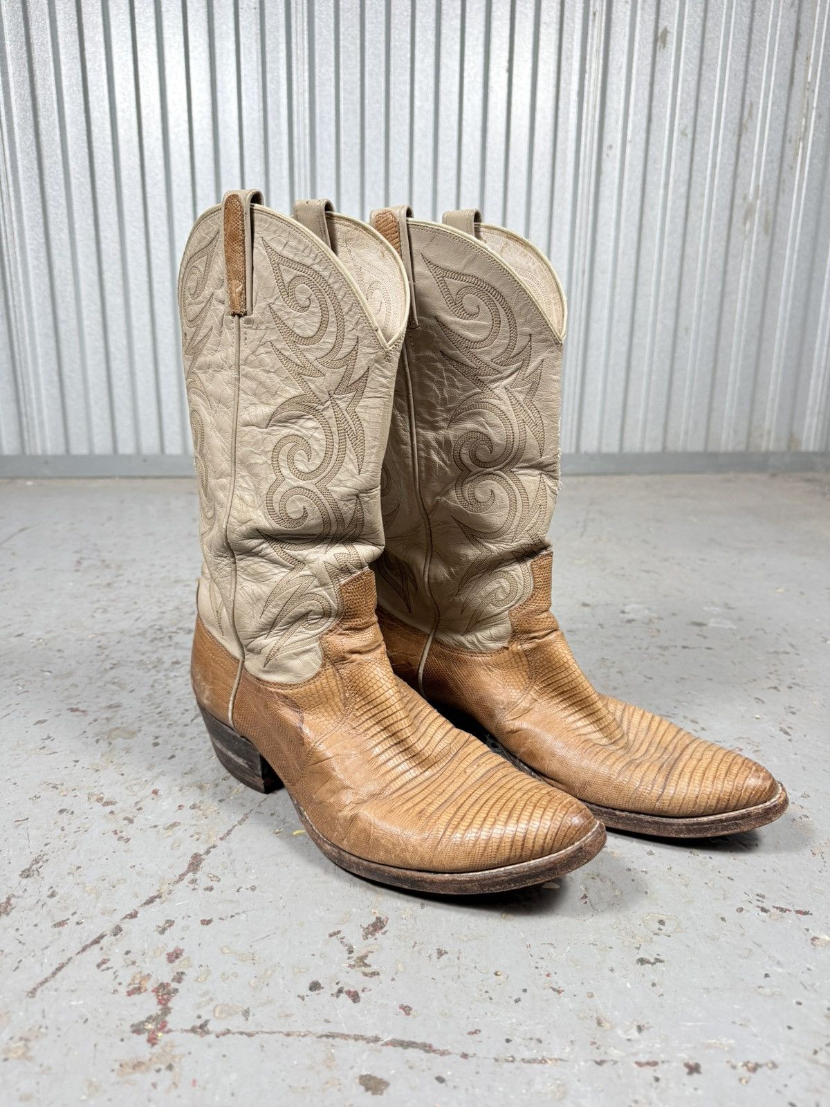 Dan Post 70s Vintage Dan Post Lizard Skin USA Cowboy Boots Size US 10 / EU 43 - 1 Thumbnail