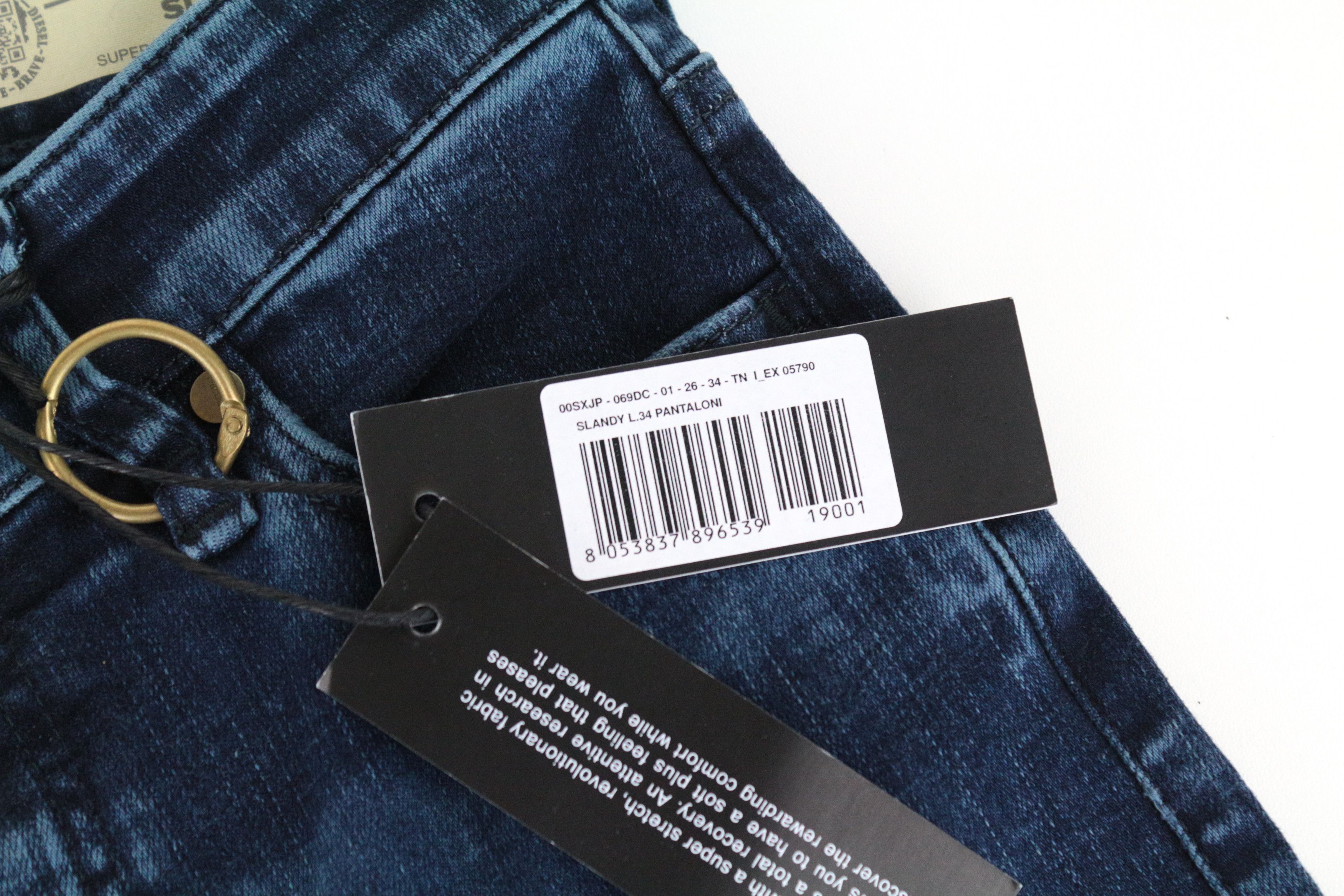Diesel SLANDY 069DC W26/L34 Blue Stretch Jeans 63885 Size 26" / US 2 / IT 38 - 5 Thumbnail