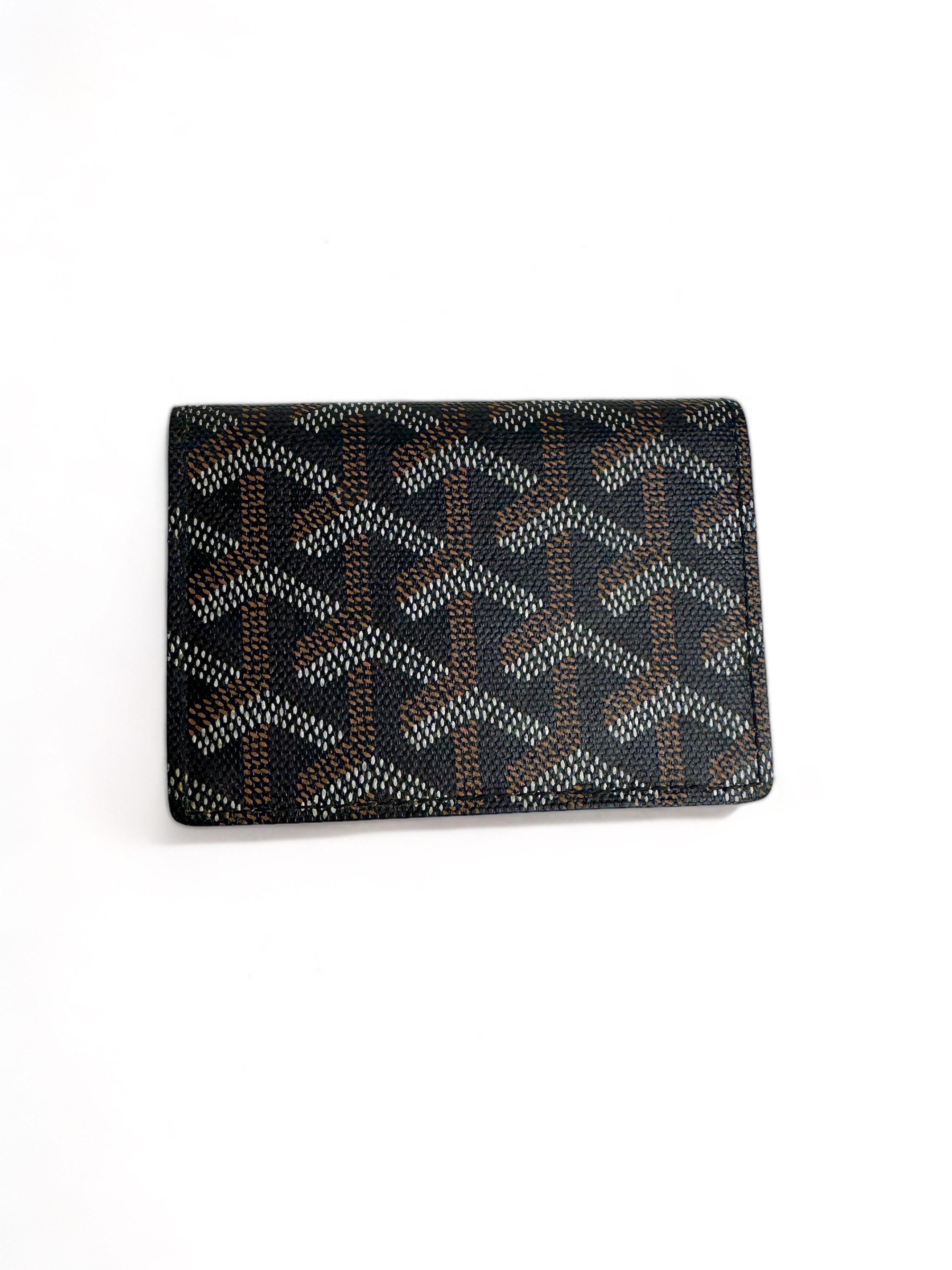 image of Goyard Business Card Case Bifold Wallet in Black, Men's