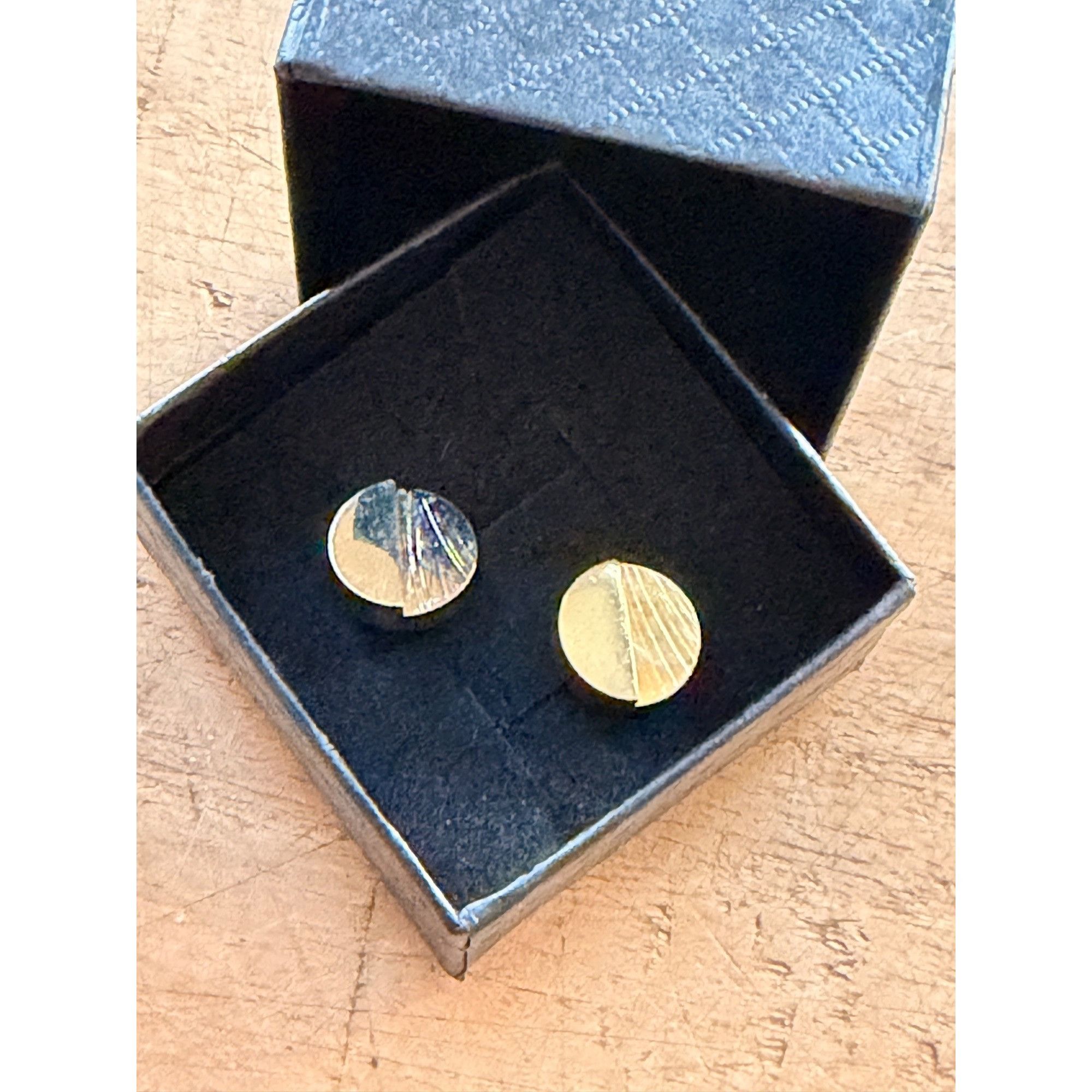 Other Gold & Silver Round Cufflinks With Textured Design In Black Size ONE SIZE - 6 Thumbnail