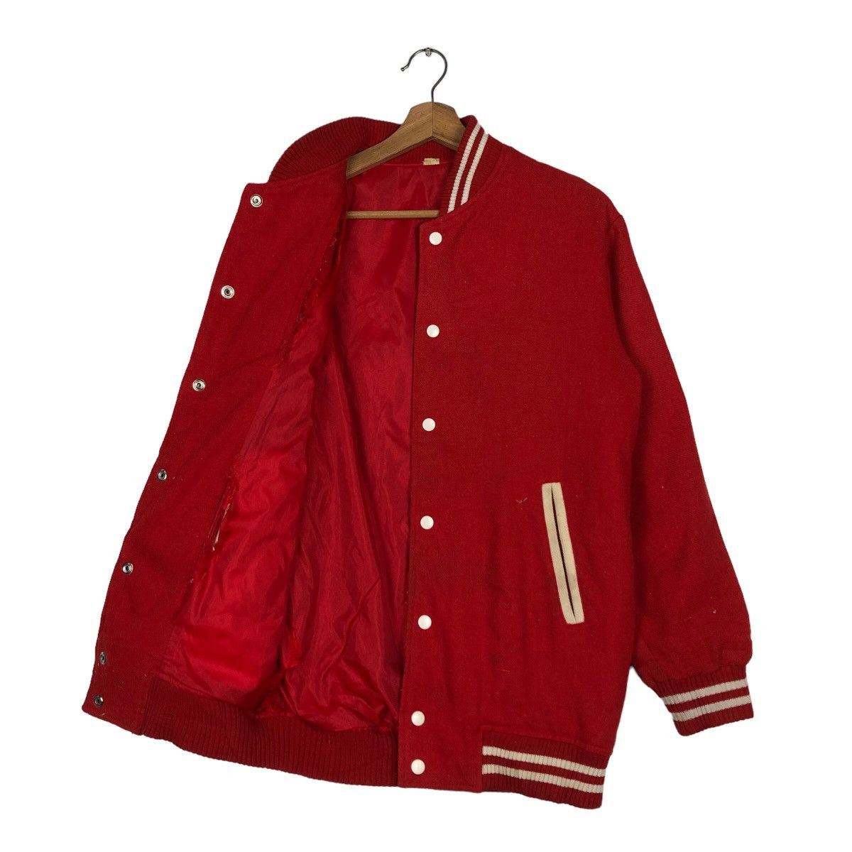 Japanese Brand 🔥VINTAGE VARSITY JACKET BOMBER JUMPER STADIUM RICH RED Size US M / EU 48-50 / 2 - 11 Thumbnail
