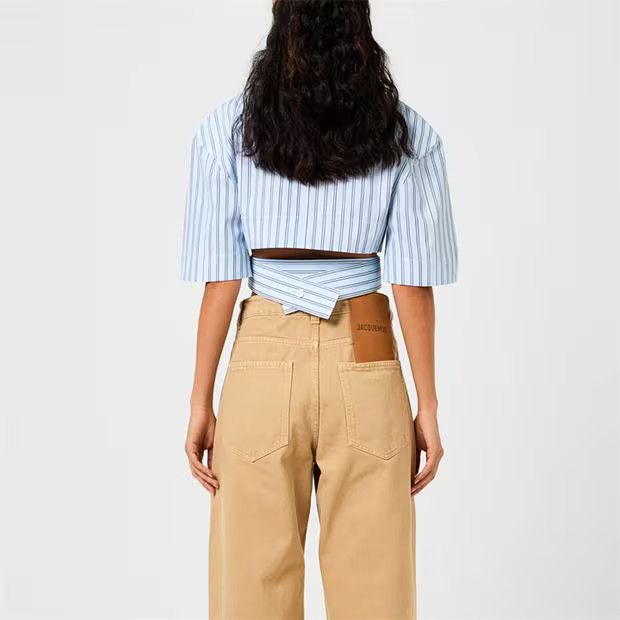 Jacquemus o1g2r1mq1024 Stripe Shirt in Blue Stripe Size M / US 6-8 / IT 42-44 - 5 Thumbnail