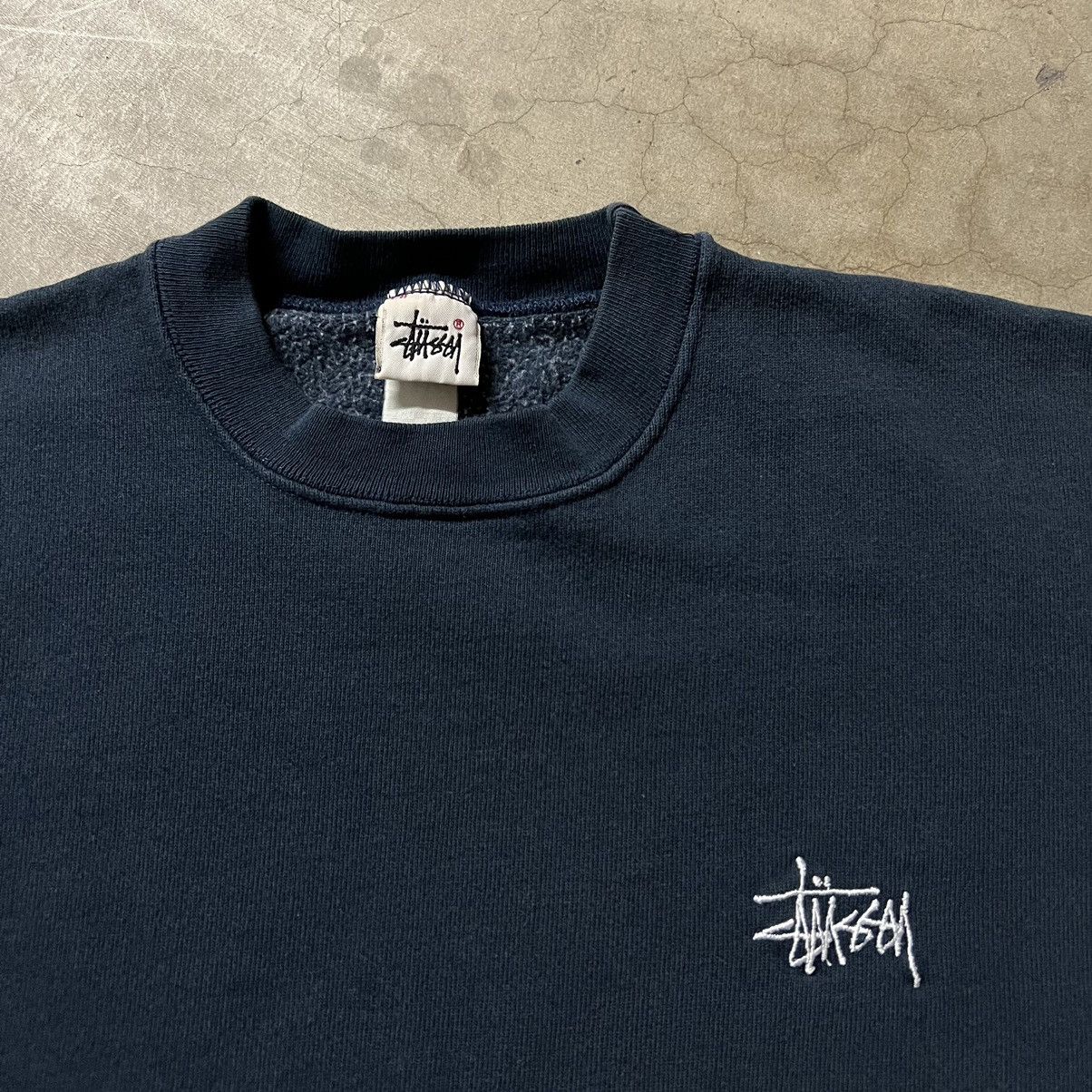 Vintage 90's Stussy 🇺🇸 Embroidered Logo Crewneck Sweater