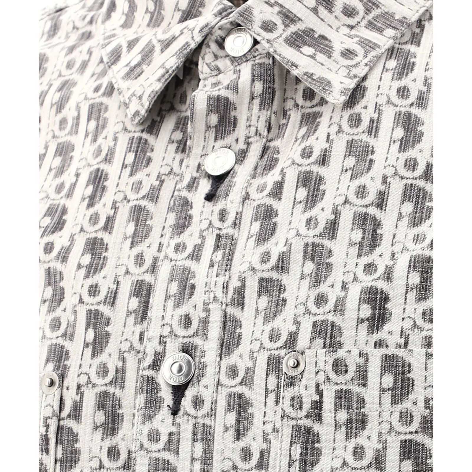 Dior Dior Black Grey Oblique Kasuri Cotton Denim Button Up Down Size US M / EU 48-50 / 2 - 8 Thumbnail