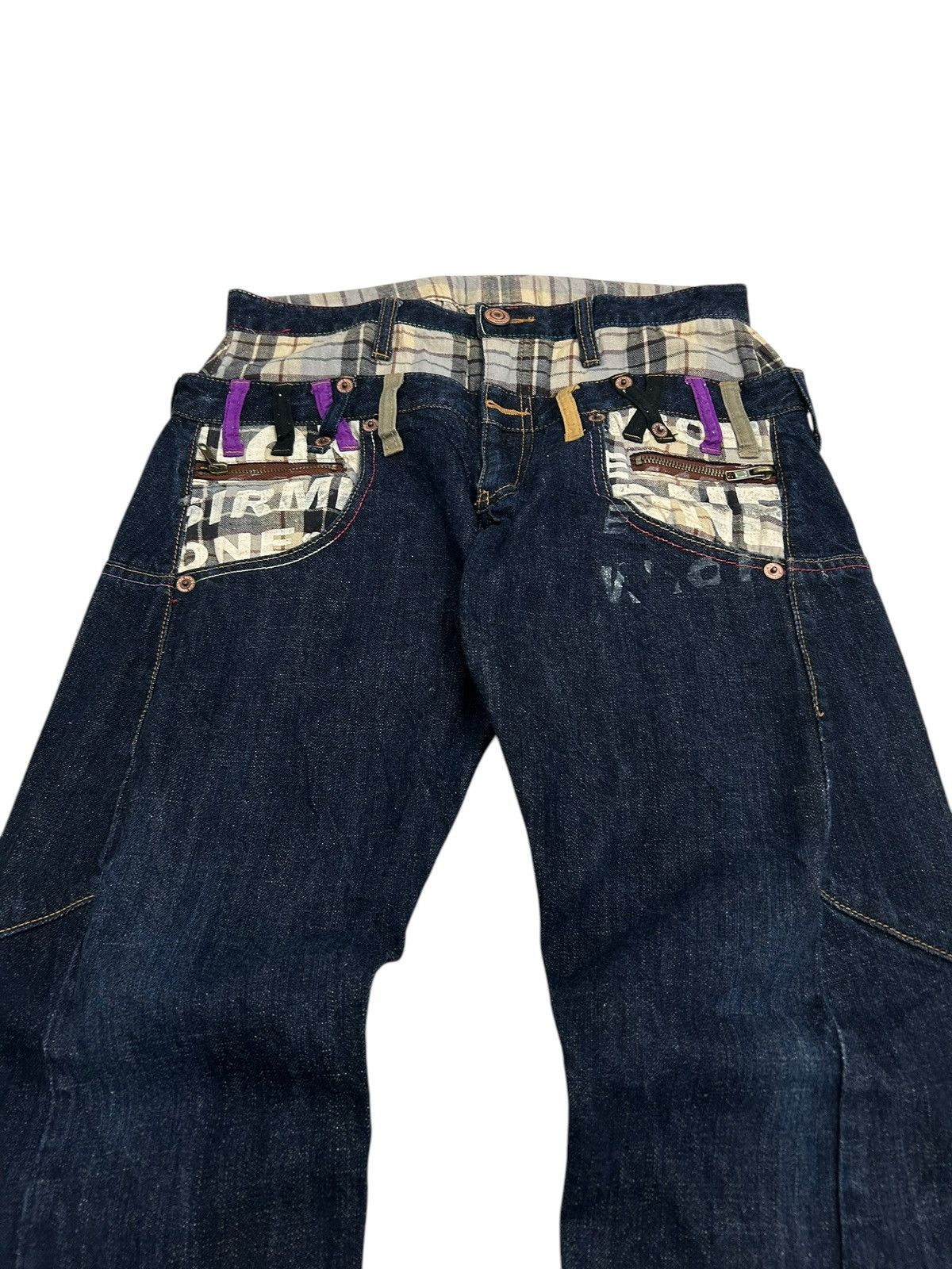 Japanese Brand Double Waist Japan Engineered Jean Cut Style Coloured Waist Size US 30 / EU 46 - 5 Thumbnail