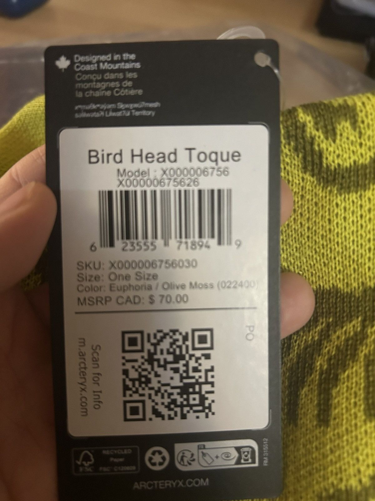 Arc'teryx Arcteryx bird toque Euphoria/ Olive Moss Size ONE SIZE - 6 Thumbnail