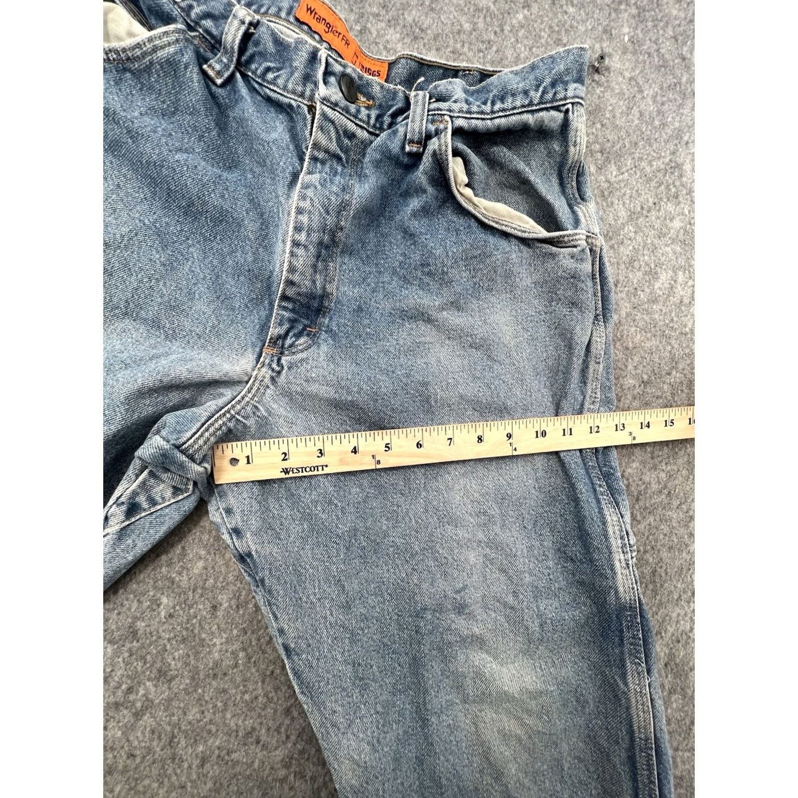 Wrangler Wrangler Flame Resistant FR Jeans Men's Relaxed Work 5-Pocket Denim 36x32 Blue Straight Zip Button Bagged (Regular) Diamon Logo Workwear Vintage? No Size US 36 / EU 52 - 3 Thumbnail