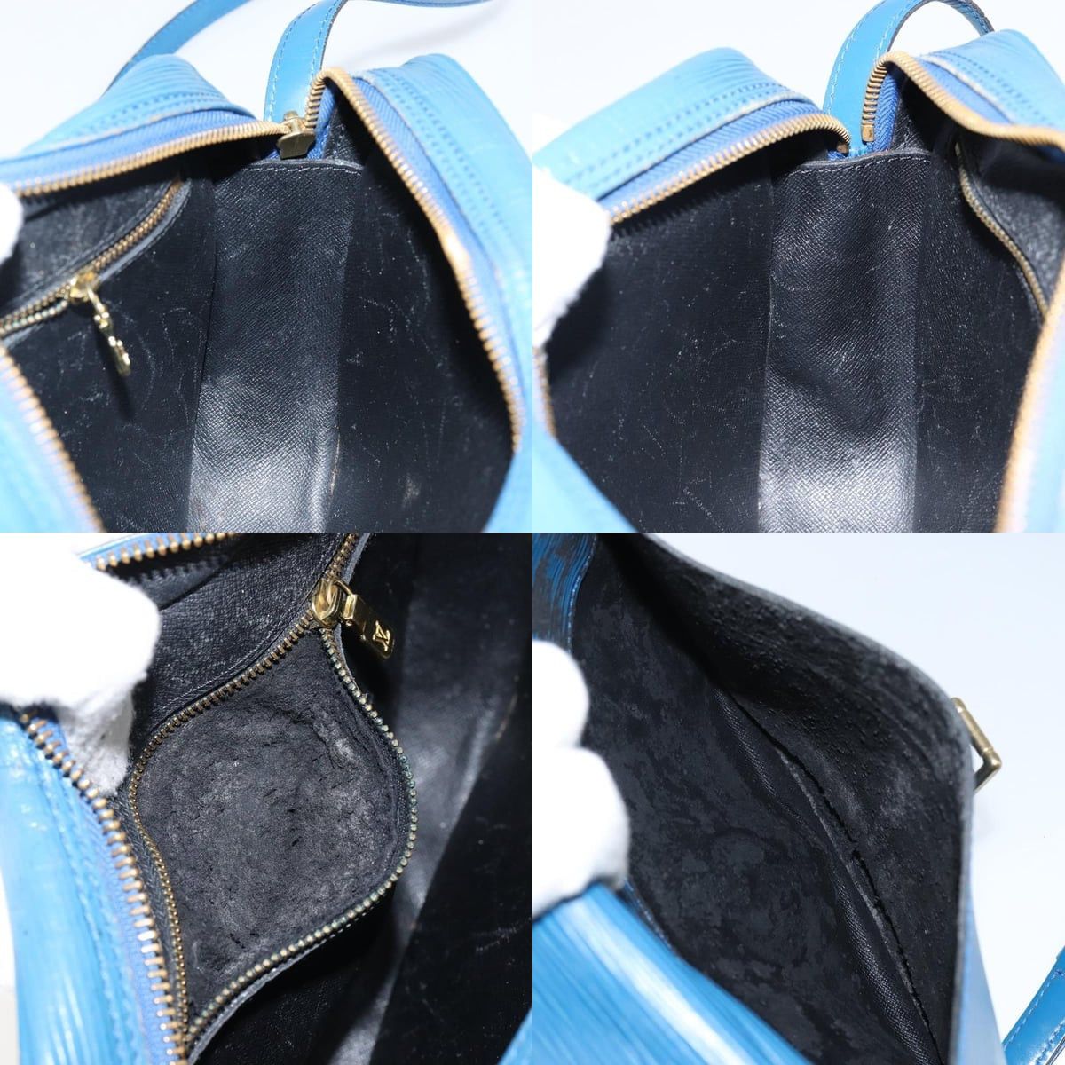 LOUIS VUITTON Epi June Feuille Shoulder Bag Blue M52155