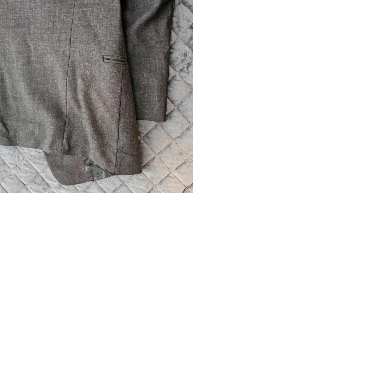 DKNY DKNY Blazer Jacket Three-Button Ventless Wool Gray 42R Men’s Regular Slip-Front Italian Notch Lapel Athletic Chest 42 Size 42R - 9 Thumbnail