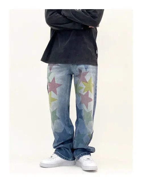 VIBE Vintage Wash Y2K Street Hip Hop Micro Flare Jeans Size US 30 / EU 46 - 4 Thumbnail