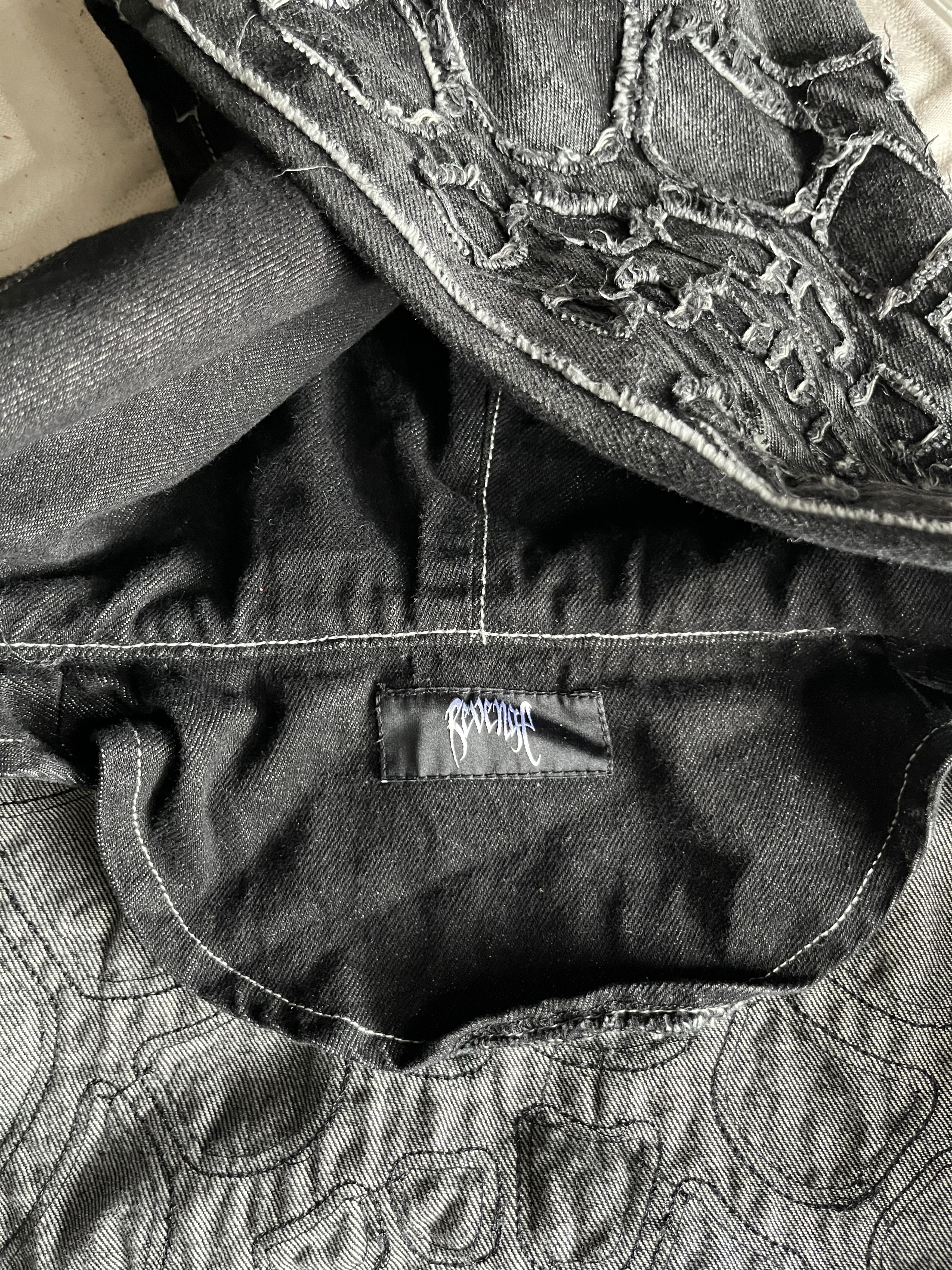 Revenge SPIDER WEB DENIM JACKET WAXED BLACK - MEDIUM Size US M / EU 48-50 / 2 - 4 Thumbnail