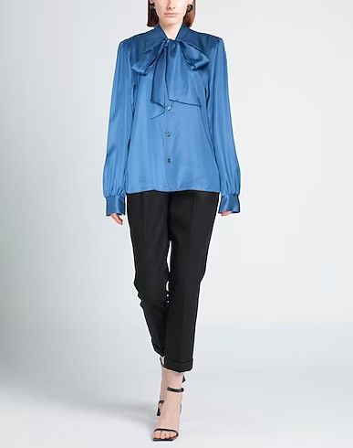 Maison Margiela !DS! SS22 Maison Margiela Bow Blue Viscose Shirt Size L / US 10 / IT 46 - 7 Thumbnail