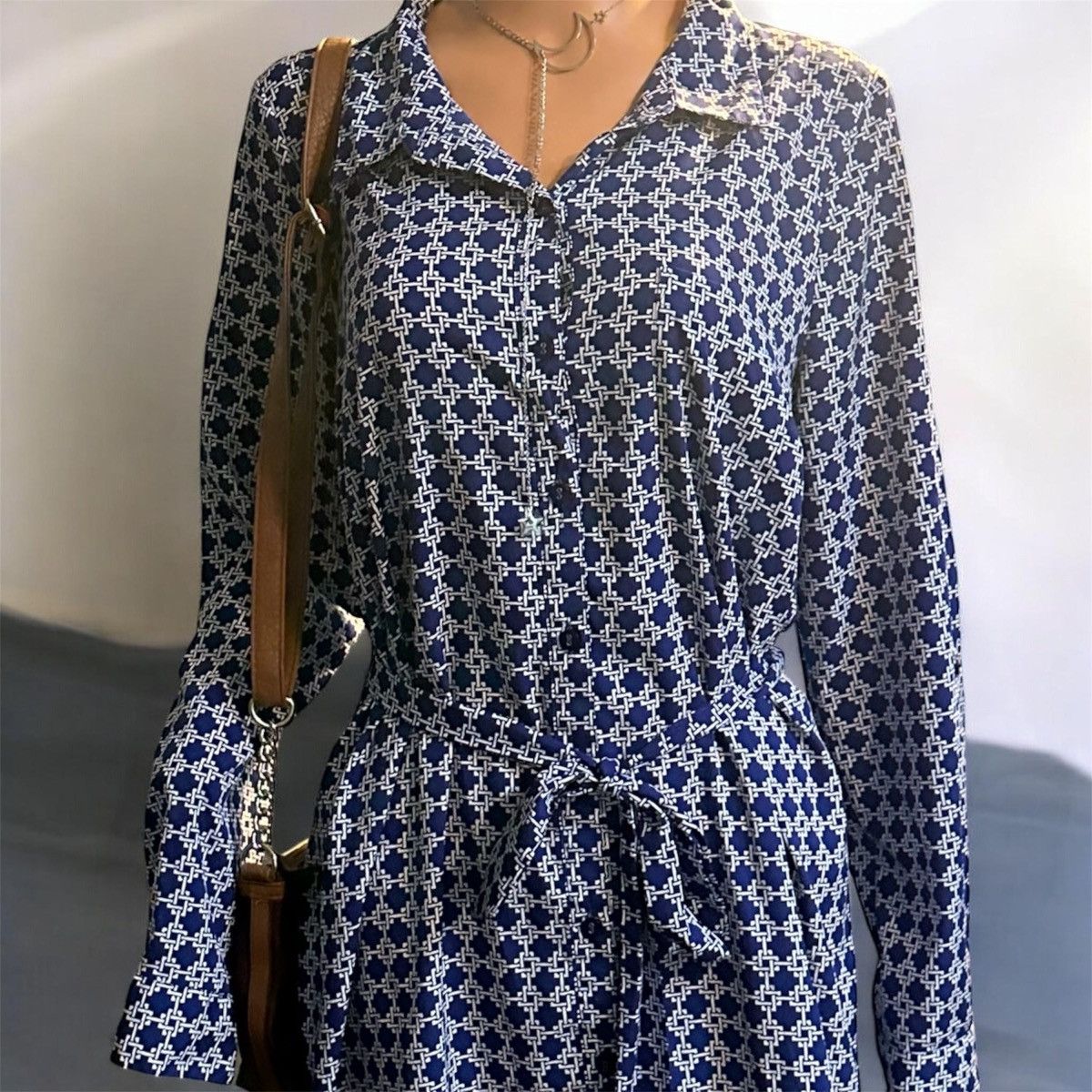 MOTHER " Shirt Dress Condition: New /: Navy / White Size L Size L / US 10 / IT 46 - 1 Thumbnail