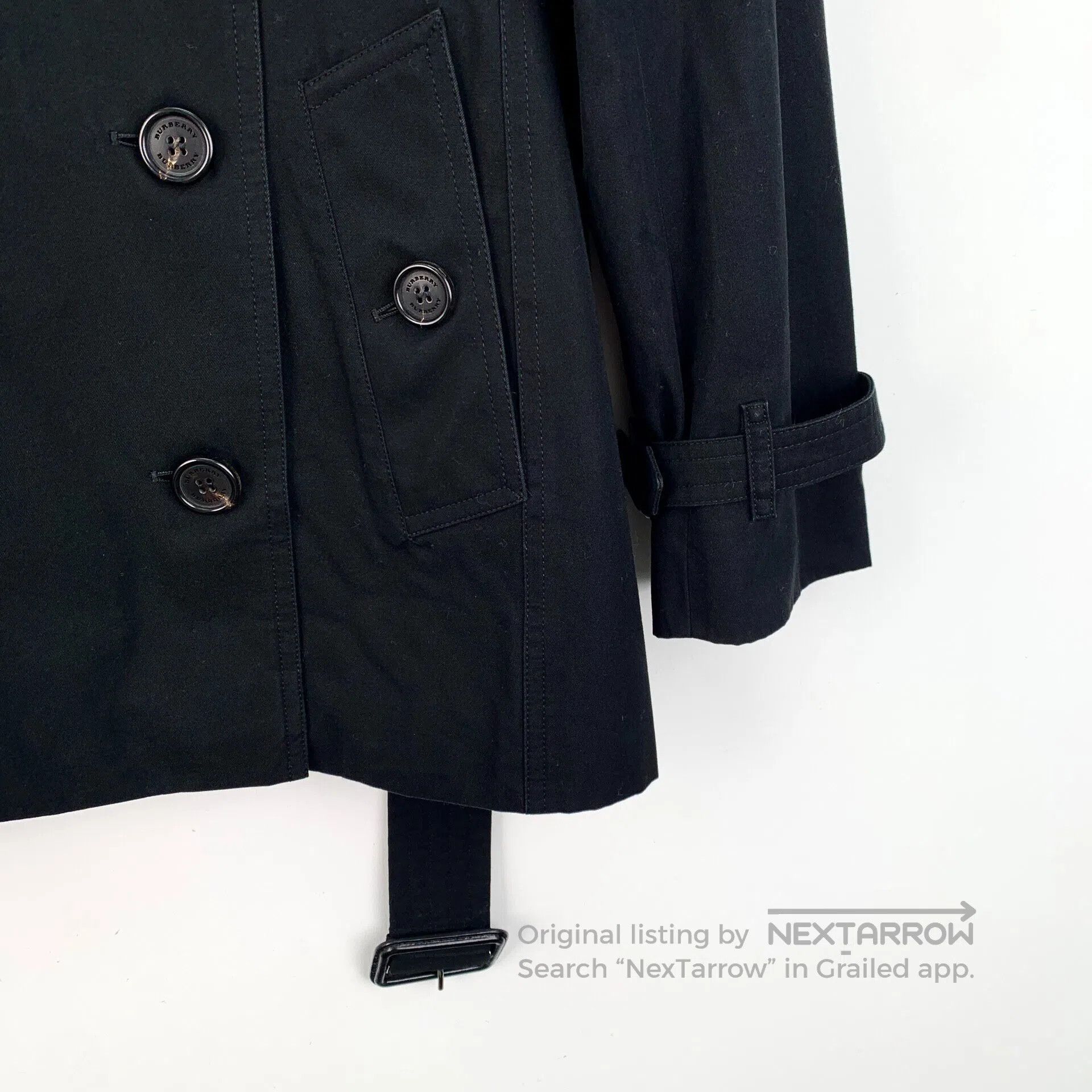 Burberry Burberry Black Cotton Collar Double-breasted Long Sleeve B Size XS / US 0-2 / IT 36-38 - 4 Thumbnail