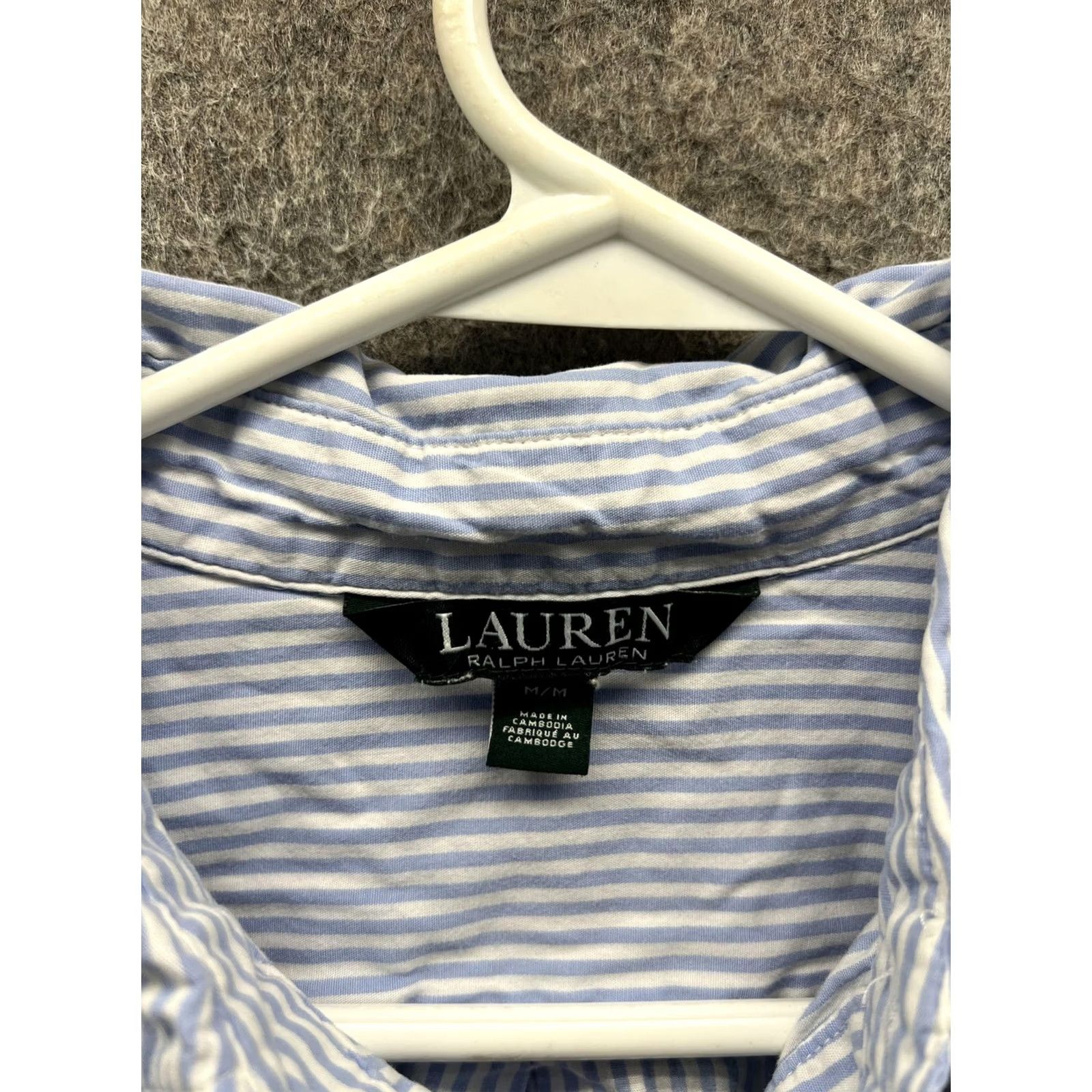 Ralph Lauren Lauren Ralph Lauren Shirt Womens Medium Blue Stripe Button Long Sleeve Casual Shirt Size M / US 6-8 / IT 42-44 - 2 Thumbnail