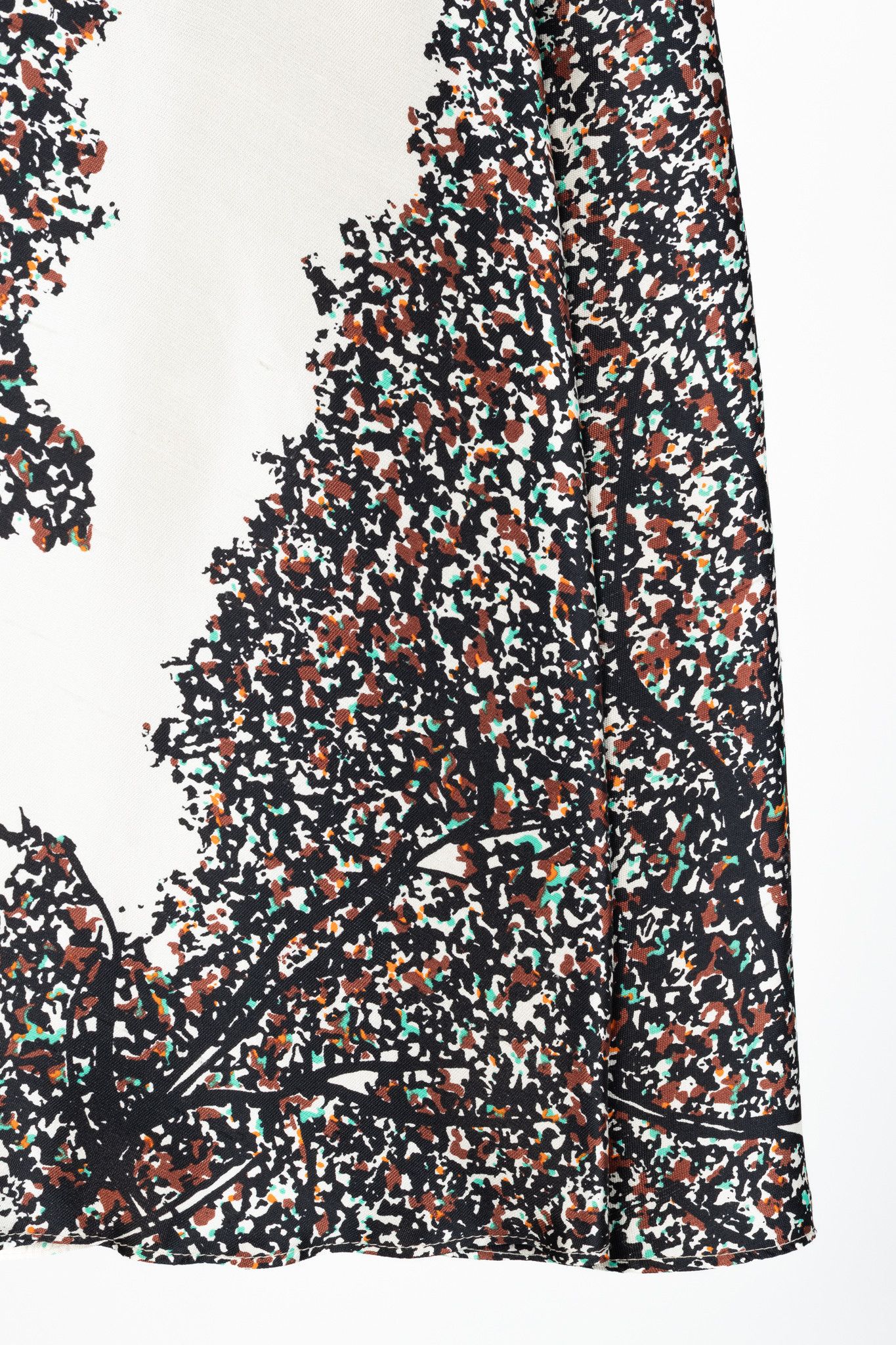 Balenciaga Balenciaga R/12 Runway Leaves-Print Silk Full Mini Skirt Size 29" - 5 Thumbnail