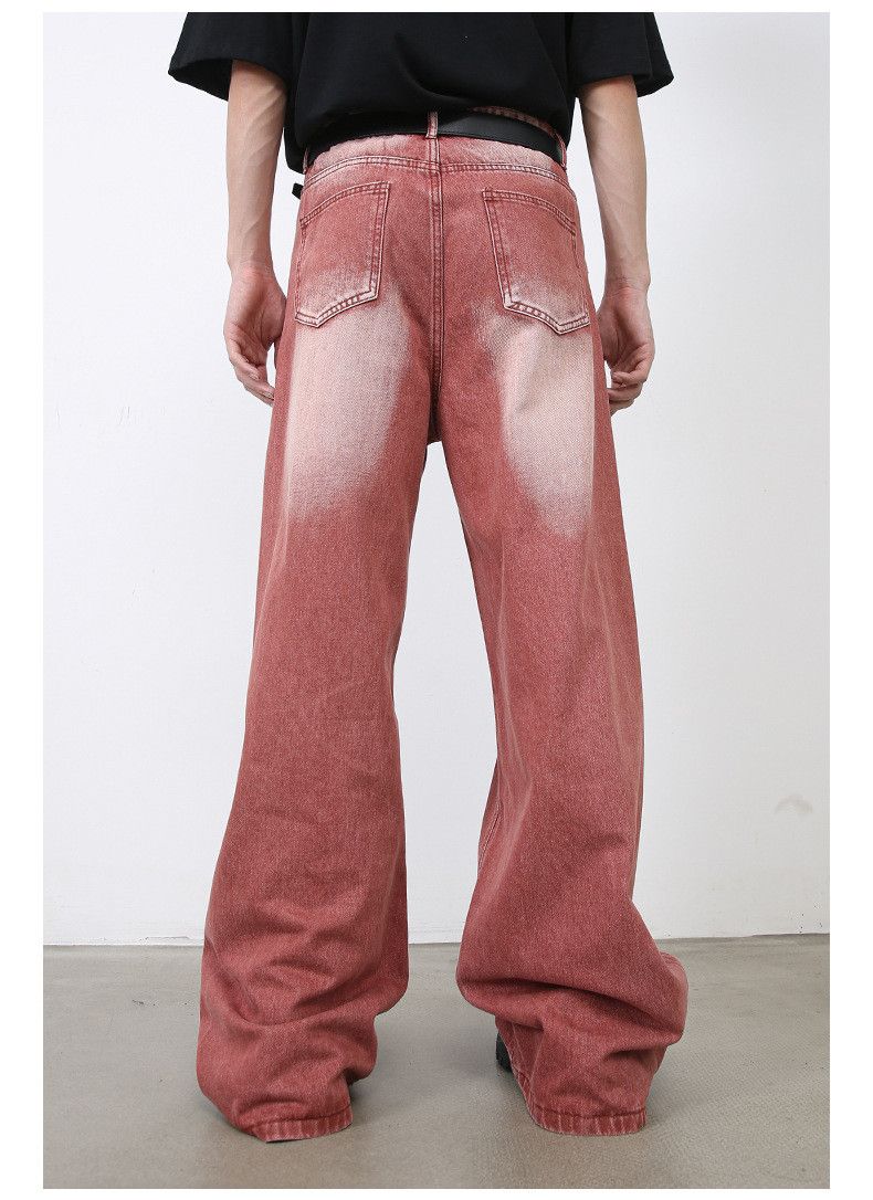 Japanese Brand American-Style High-Street Vintage Washed Red Jeans Size US 32 / EU 48 - 5 Thumbnail