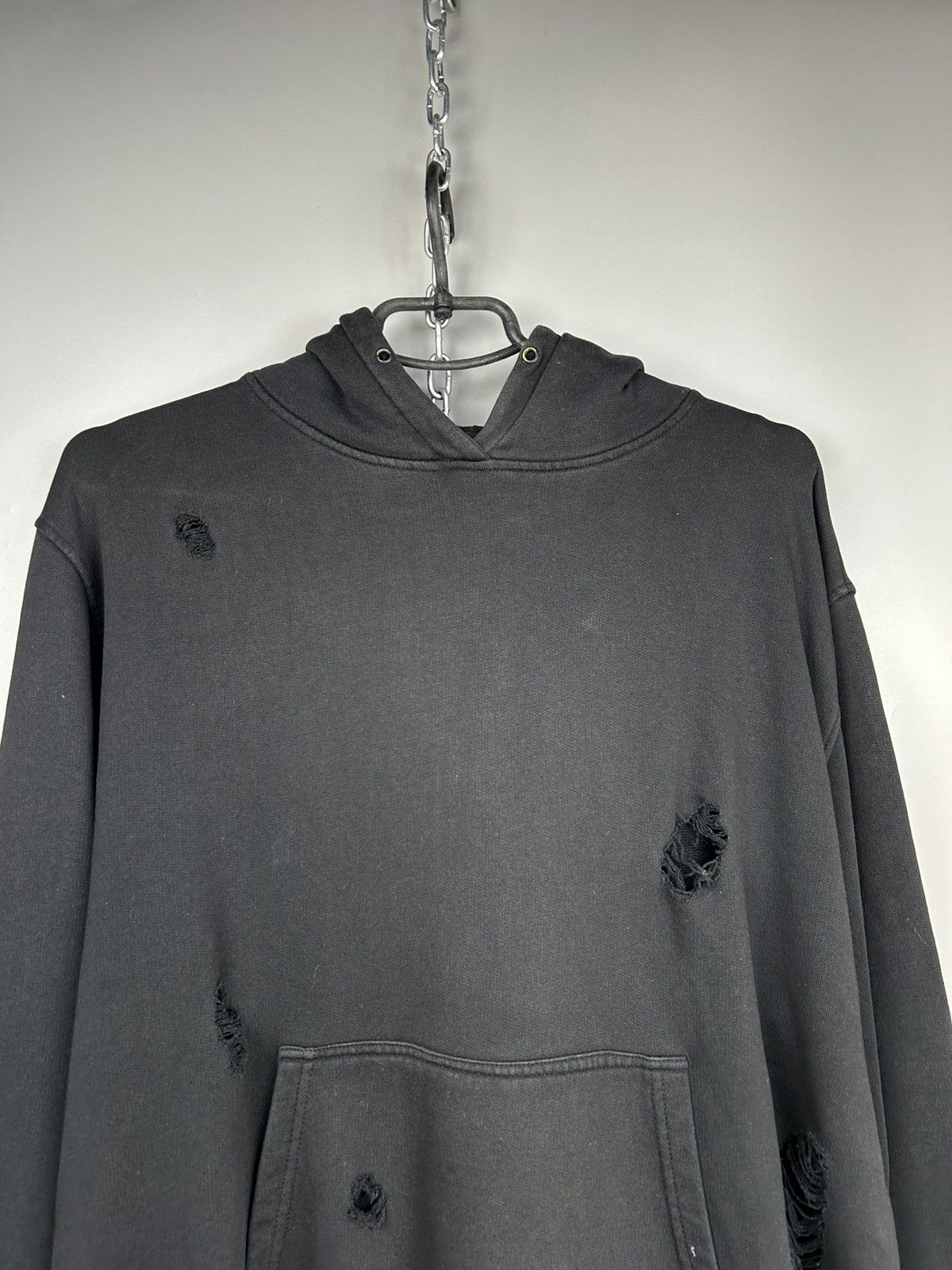 Designer × Sandro Modern Sandro Black Blank Thrashed Hoodie Size US M / EU 48-50 / 2 - 2 Thumbnail