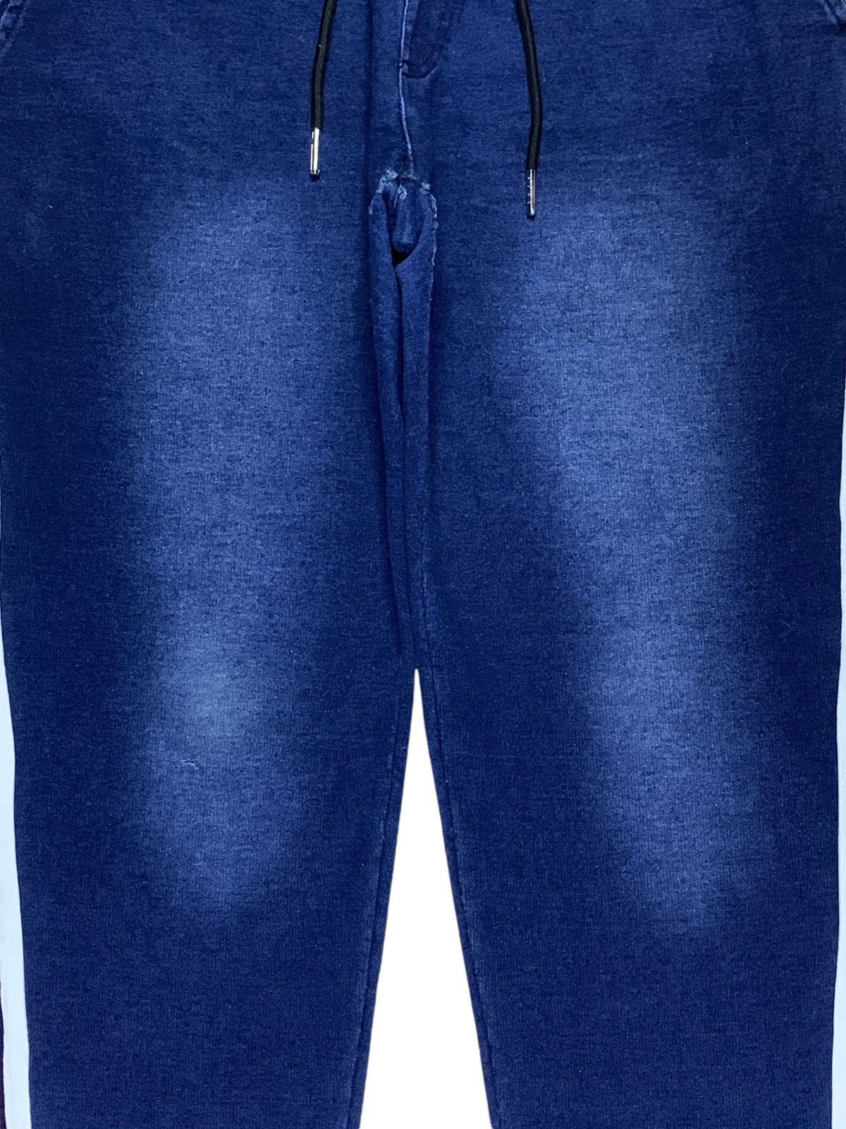 In The Attic × Japanese Brand Vintage Japanese In The Attic Blue Wash Stripes Sweat Pants Size US 31 - 4 Thumbnail
