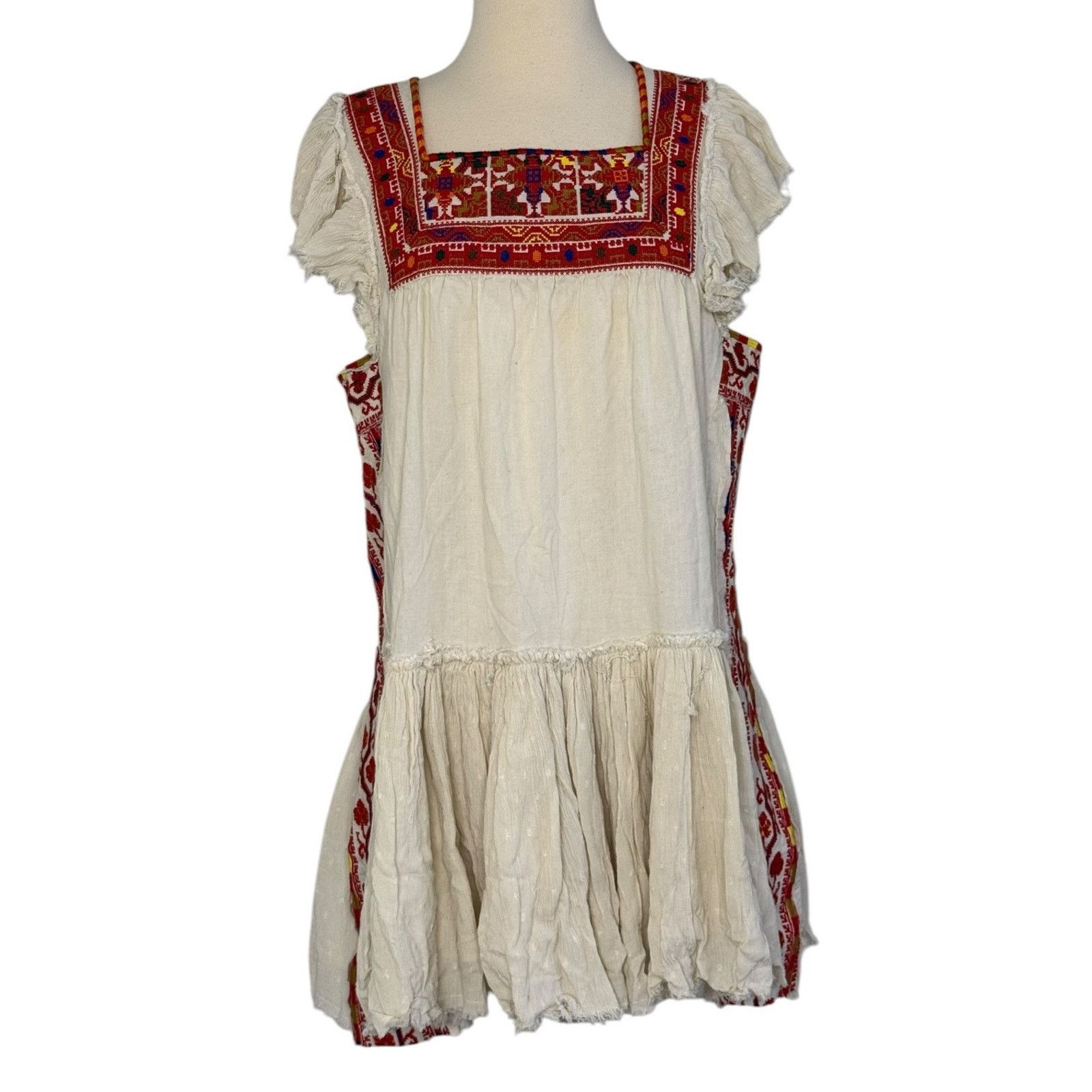 Free People FREE PEOPLE Day Glow Embroidered Mini Dress Tulum Boho SP Size S / US 4 / IT 40 - 4 Thumbnail