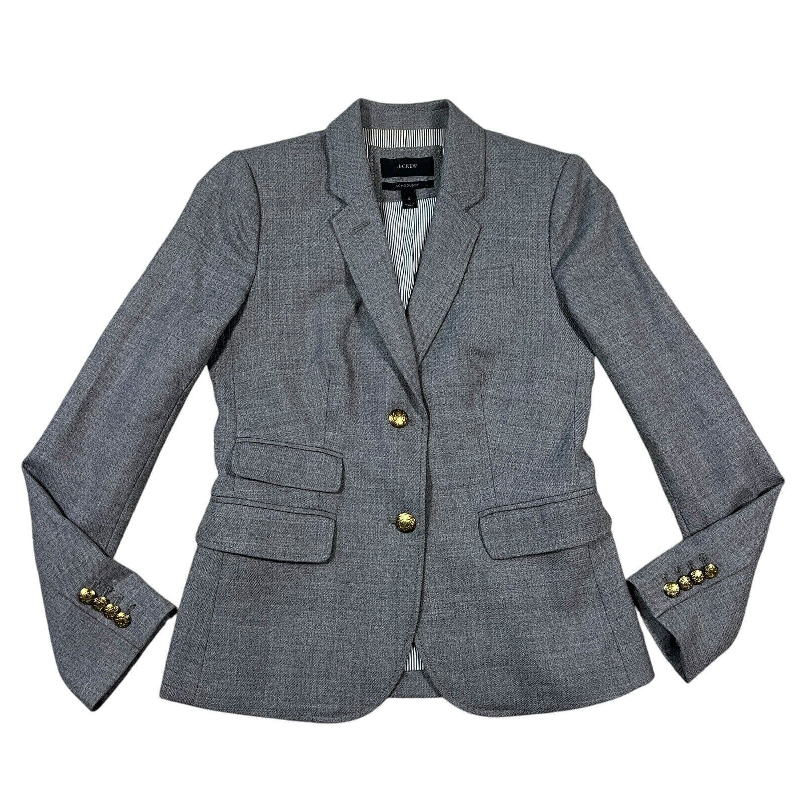 J.Crew J.Crew Blazer Womens Grey Wool Schoolboy Preppy Size 2 Size XS / US 0-2 / IT 36-38 - 1 Thumbnail