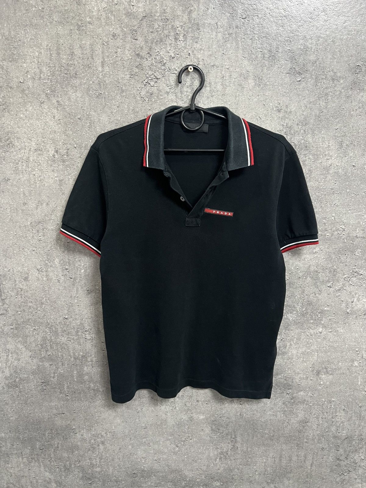 Prada Prada Polo Black Red Tab Size US S / EU 44-46 / 1 - 1 Thumbnail