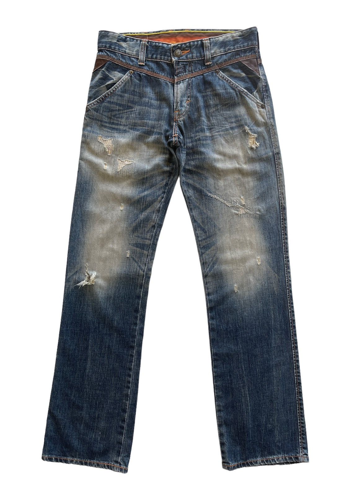 Japanese Brand Edwin Distressed Rusty Denim Size US 30 / EU 46 - 1 Thumbnail