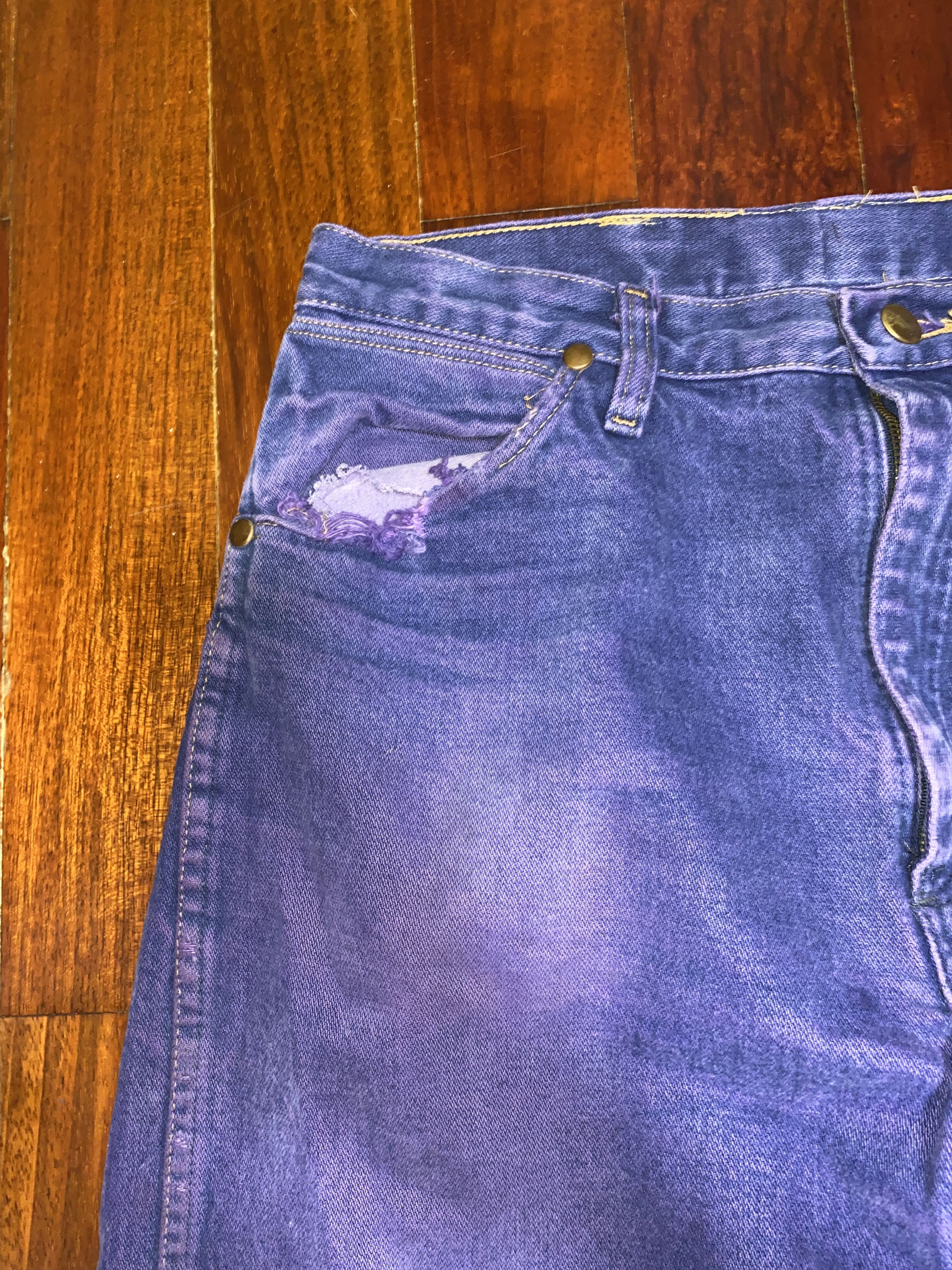 Wrangler DESIGNER VINTAGE JEANS PURPLE Y2K STREETWEAR ROCKSTAR Size US 34 / EU 50 - 1 Thumbnail
