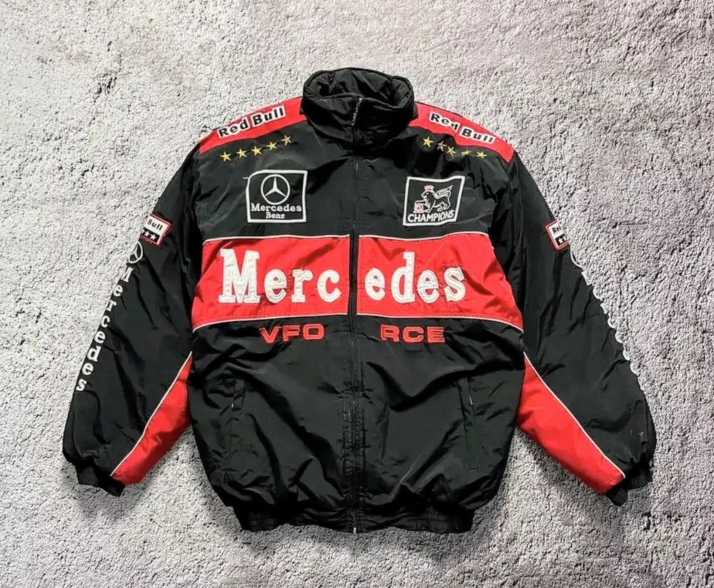 Vintage 💀 MERCEDES 🔥 Formula 1 Unisex Adults Racing Jacket Coat Size US M / EU 48-50 / 2 - 1 Thumbnail