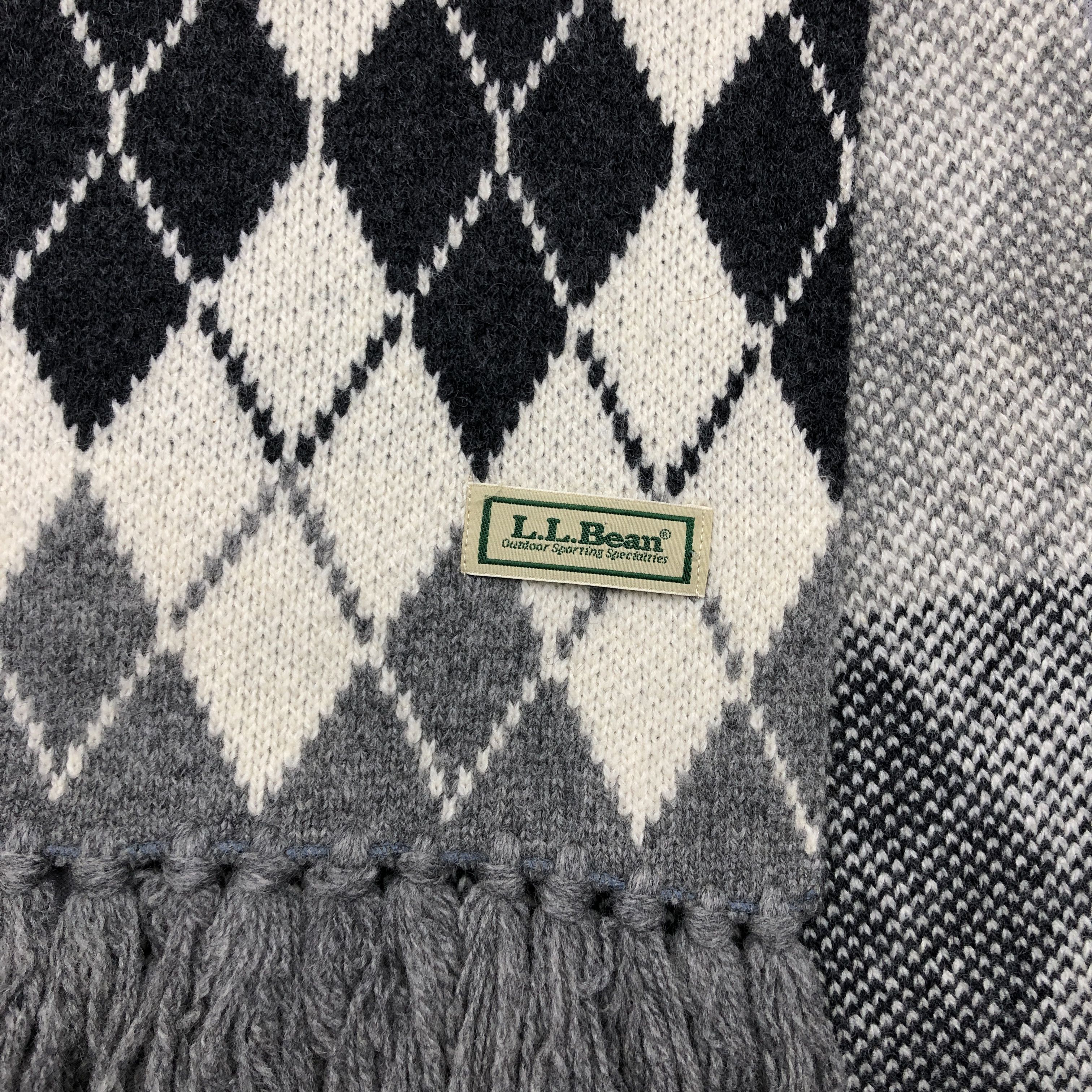L.L. Bean Vintage L L Bean Scarf Fringe Argyle Wool Scarves Size ONE SIZE - 4 Thumbnail